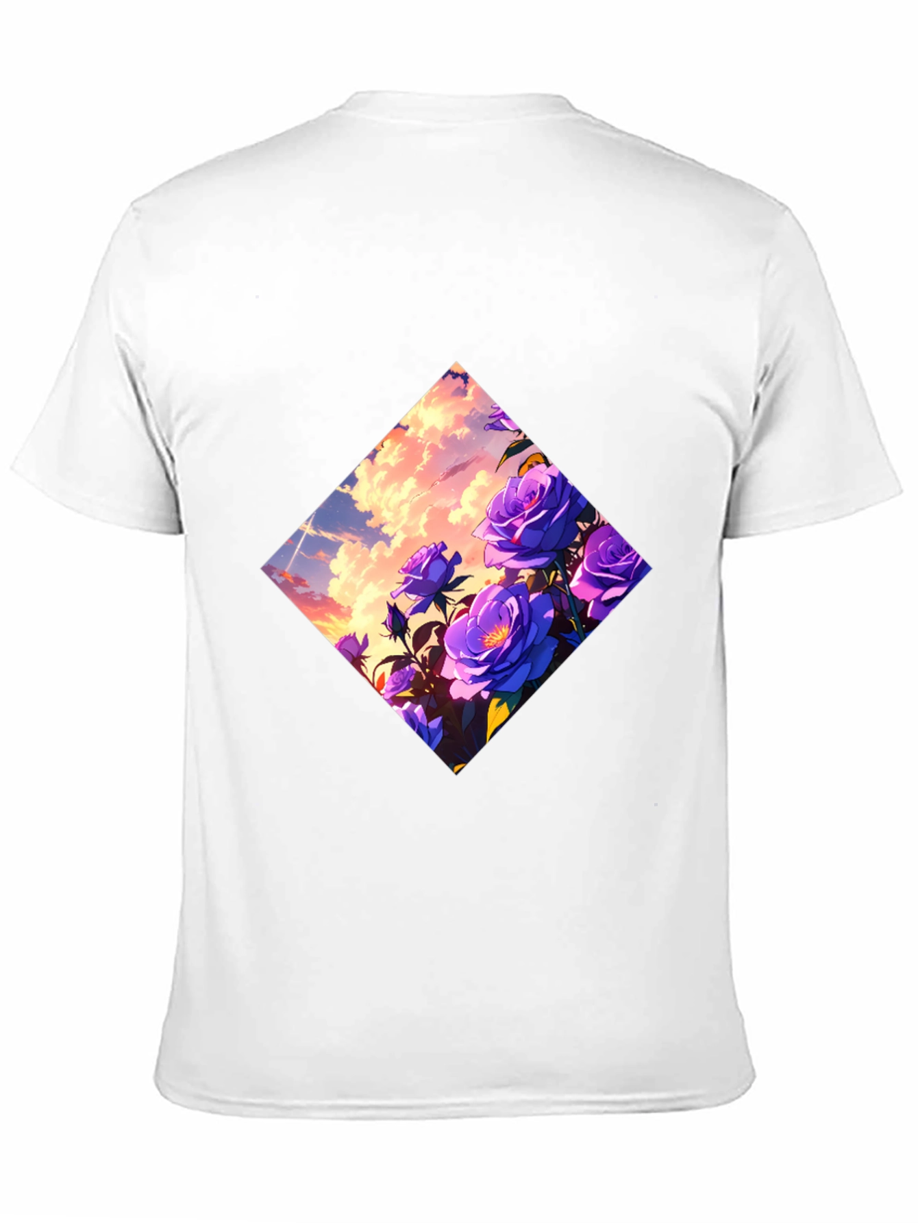 Floral Diamond Graphic Tee - Black