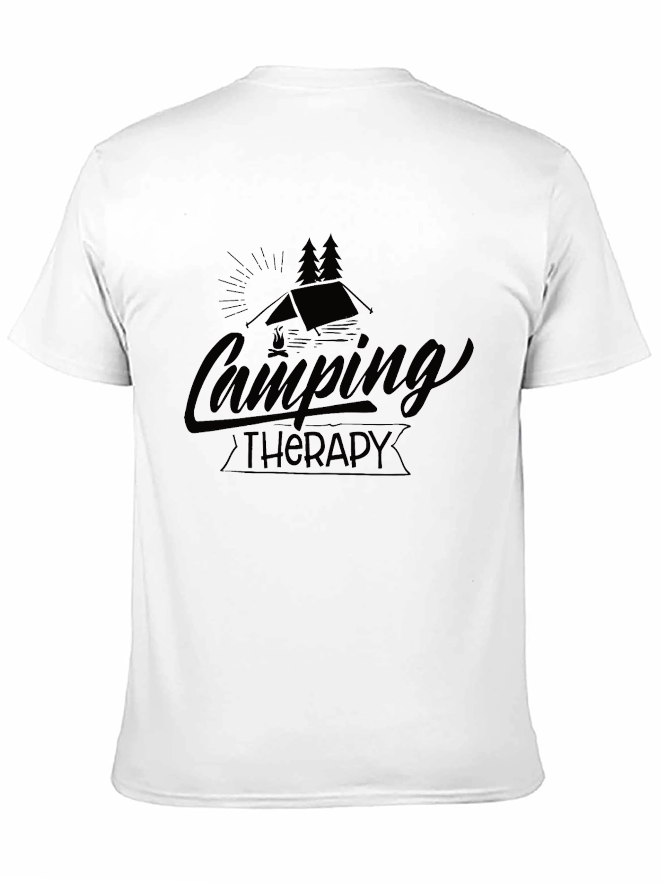 Camping Therapy Graphic Tee - Black