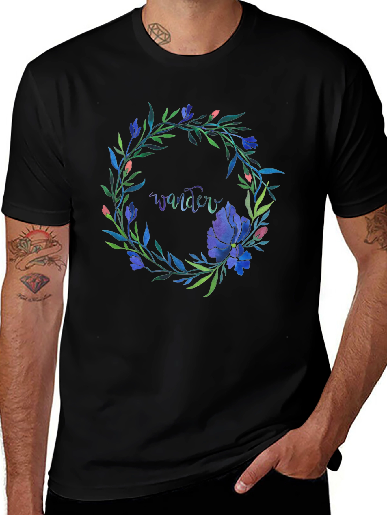 Wander Floral Wreath Graphic Tee