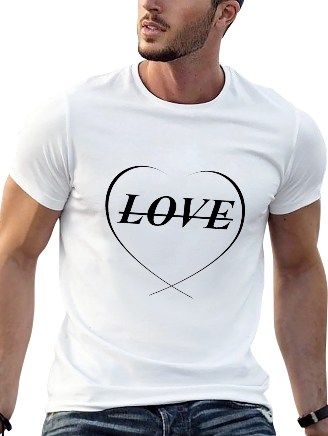Love Heart Graphic T-Shirt - Black