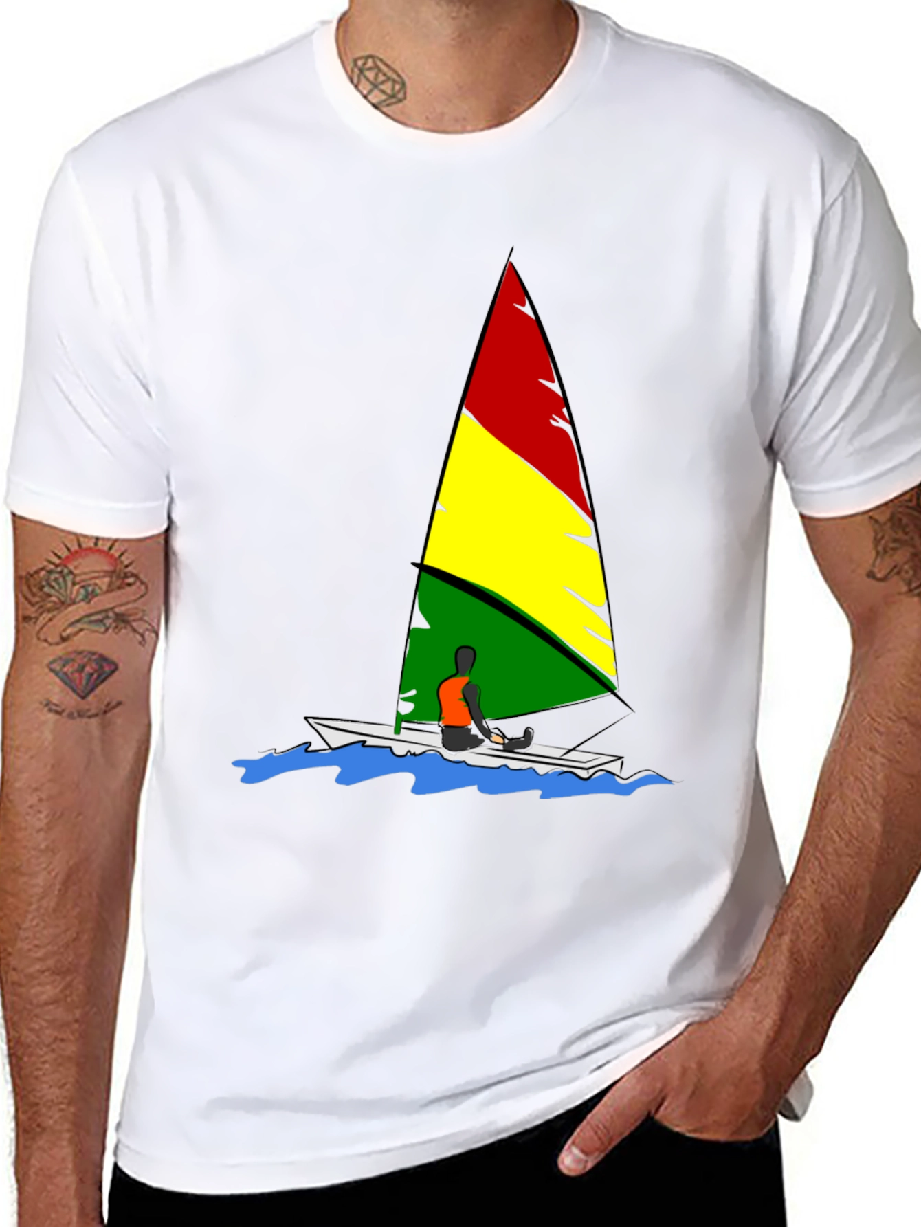 Rasta Sailboat Graphic Tee - Reggae Inspired Design