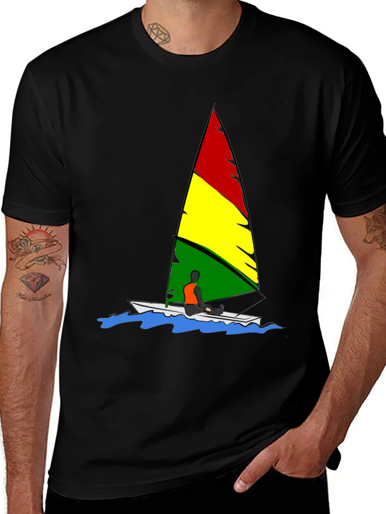 Rasta Sailboat Graphic Tee - Reggae Inspired Design