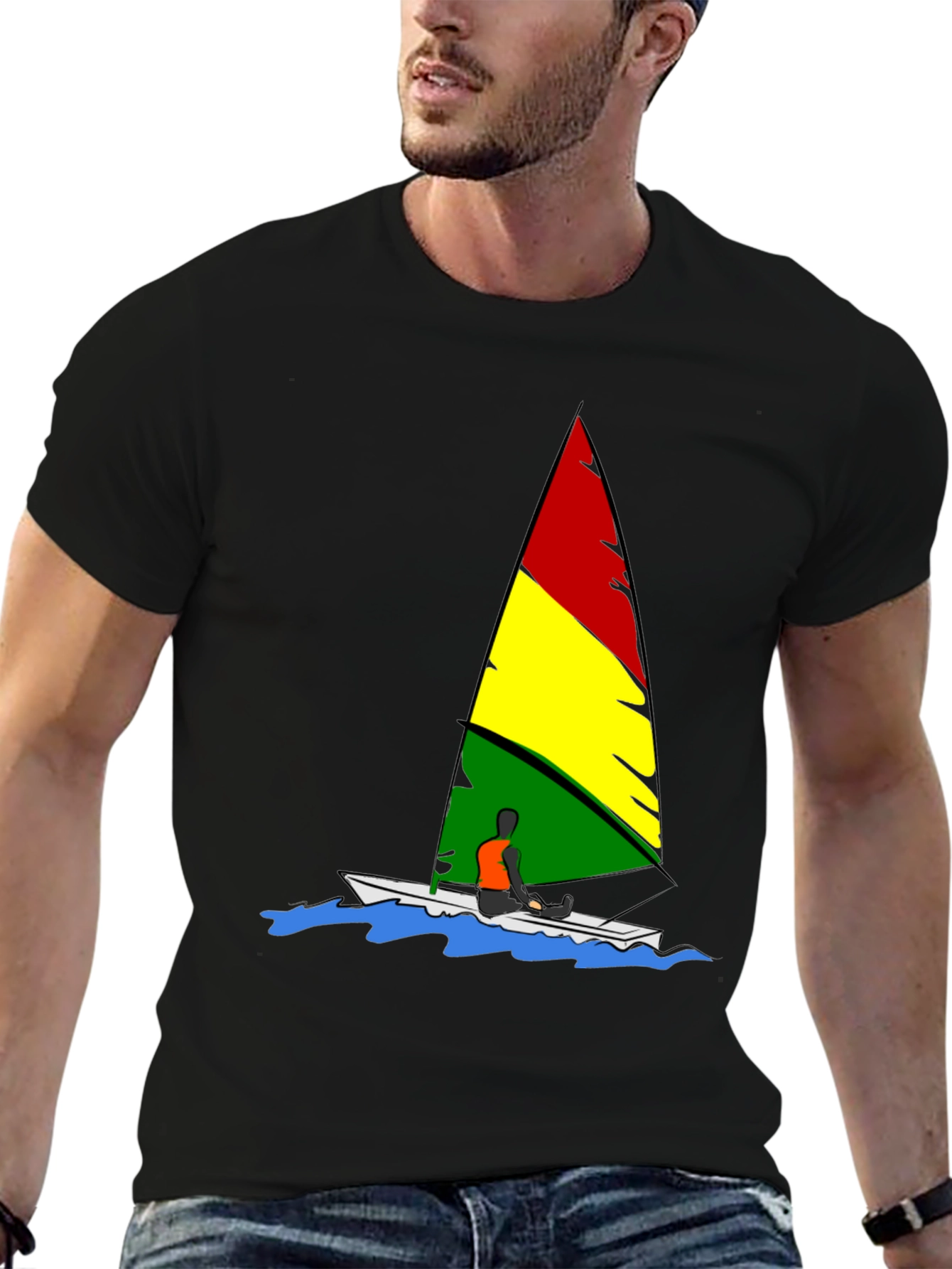 Rasta Sailboat Graphic Tee - Reggae Inspired Design