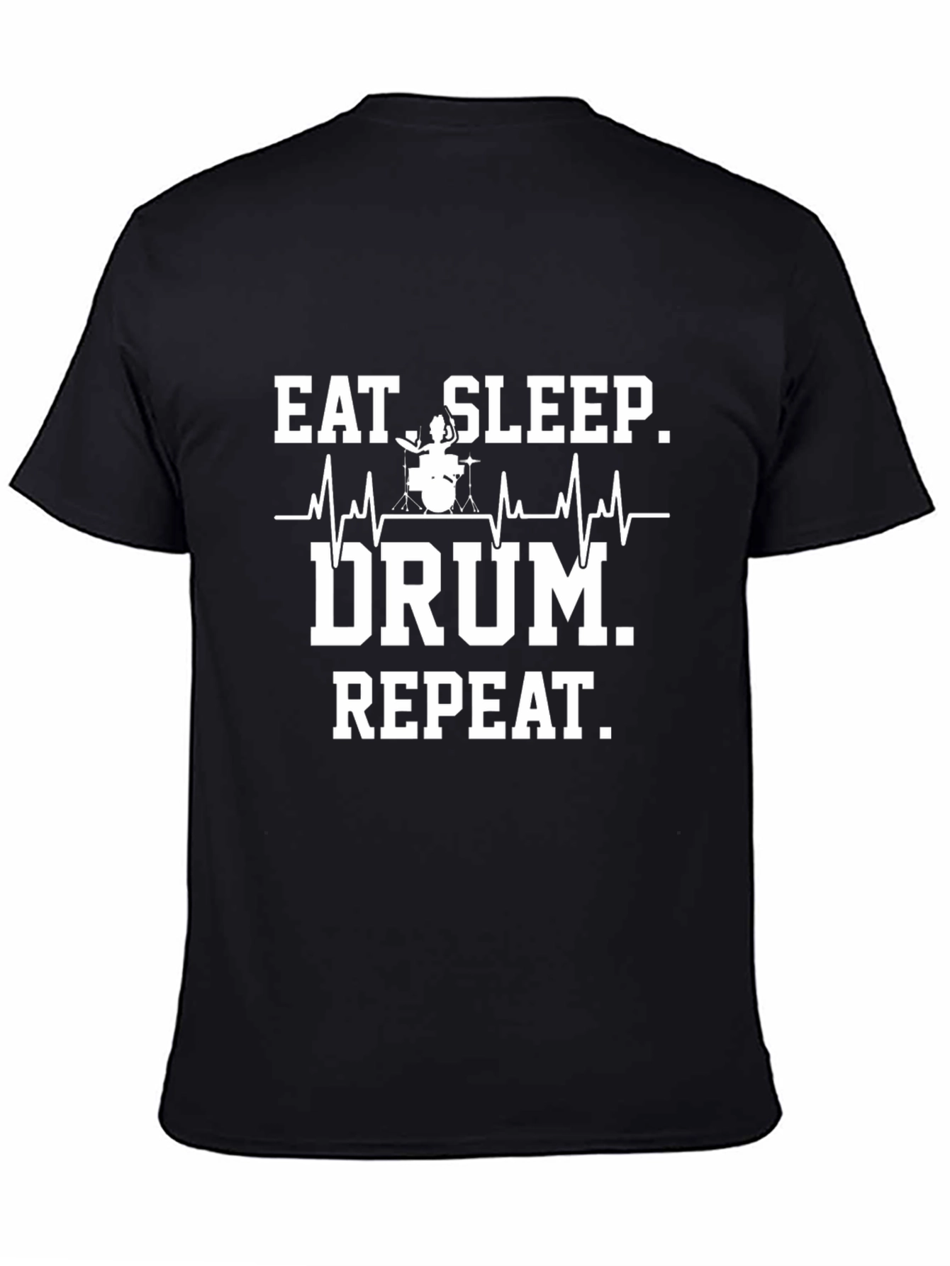 Eat Sleep Drum Repeat Mens Black T-Shirt