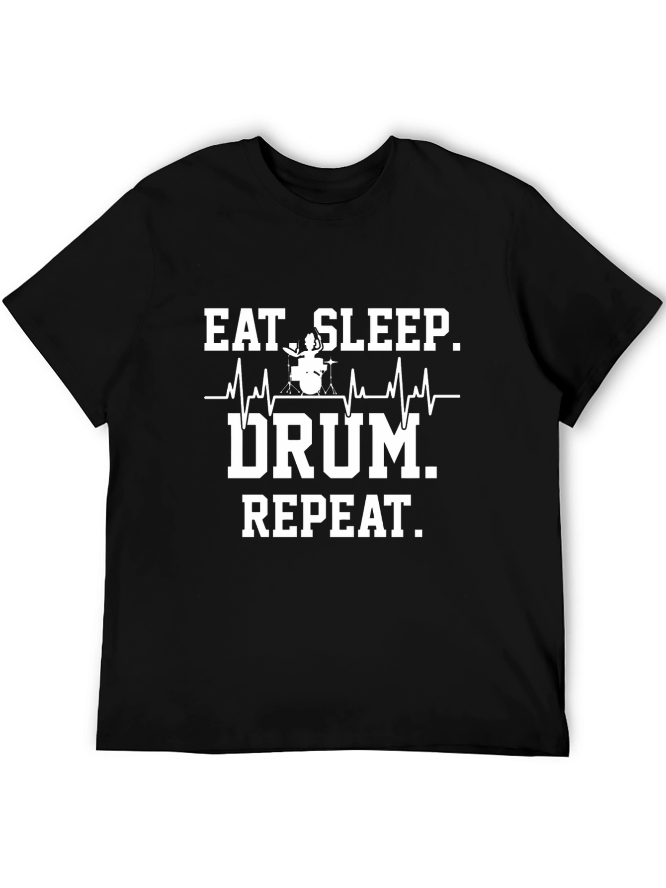 Eat Sleep Drum Repeat Mens Black T-Shirt