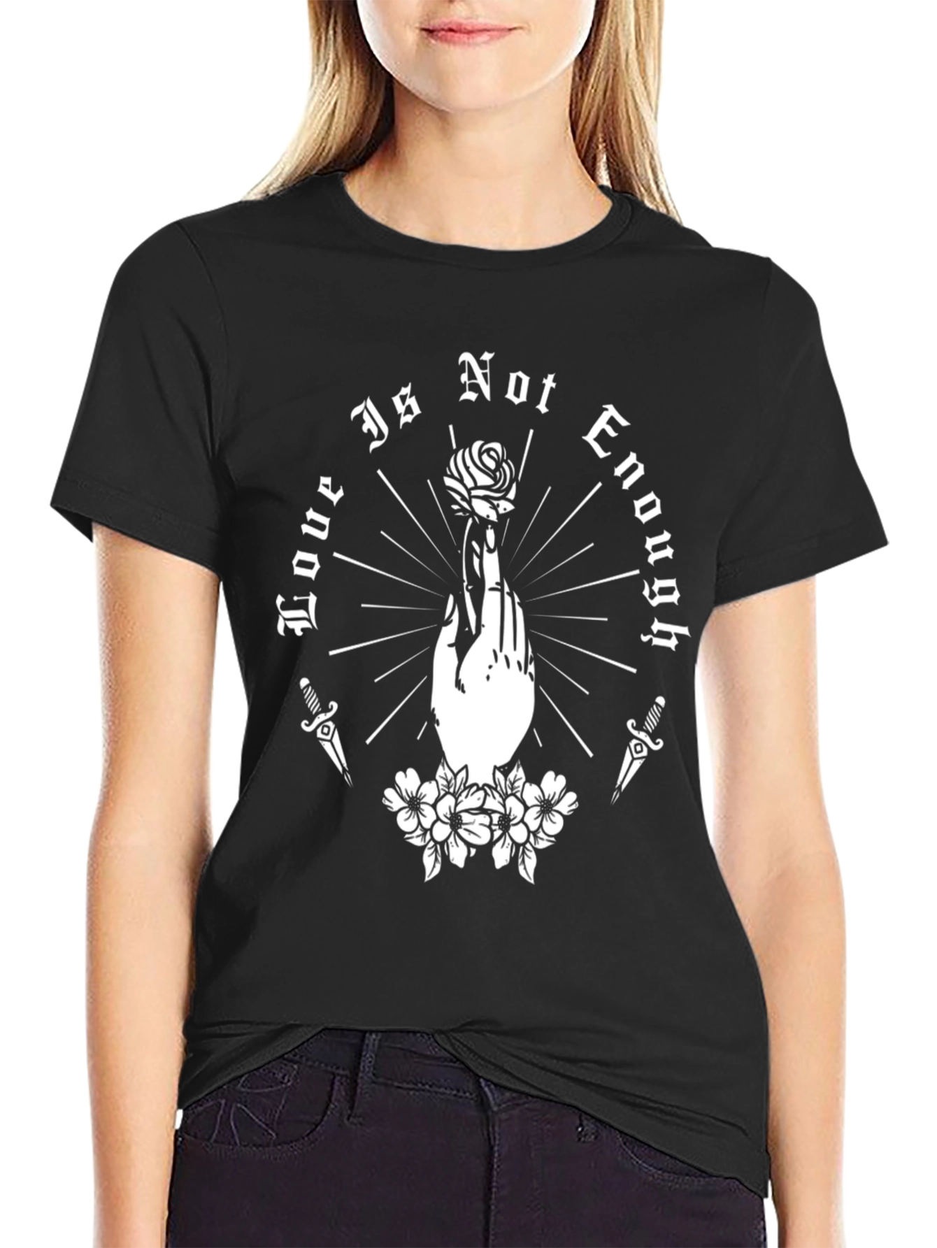 Love is Not Enough Graphic T-Shirt - Black
