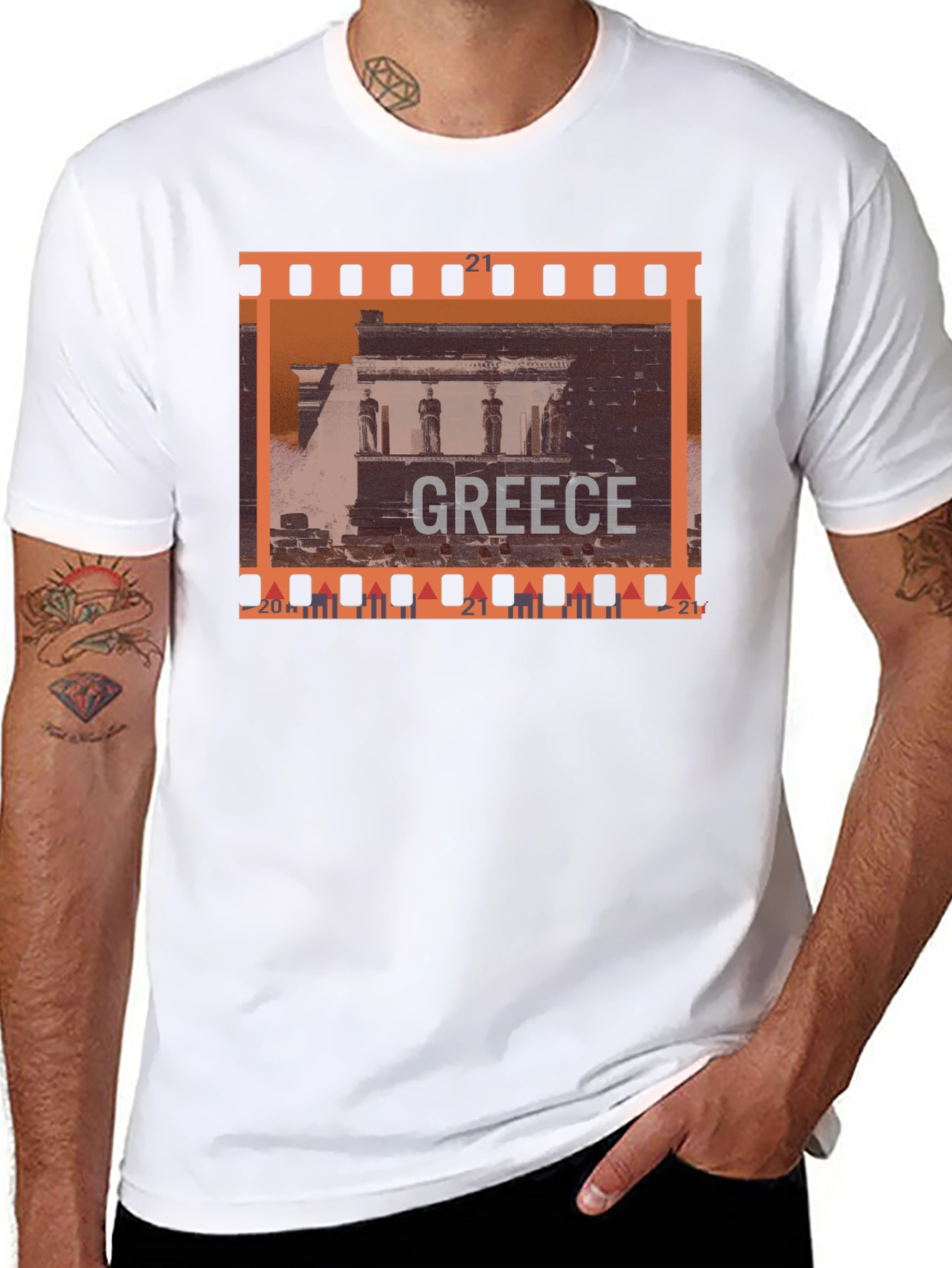 Greece Travel T-Shirt - Black Graphic Tee