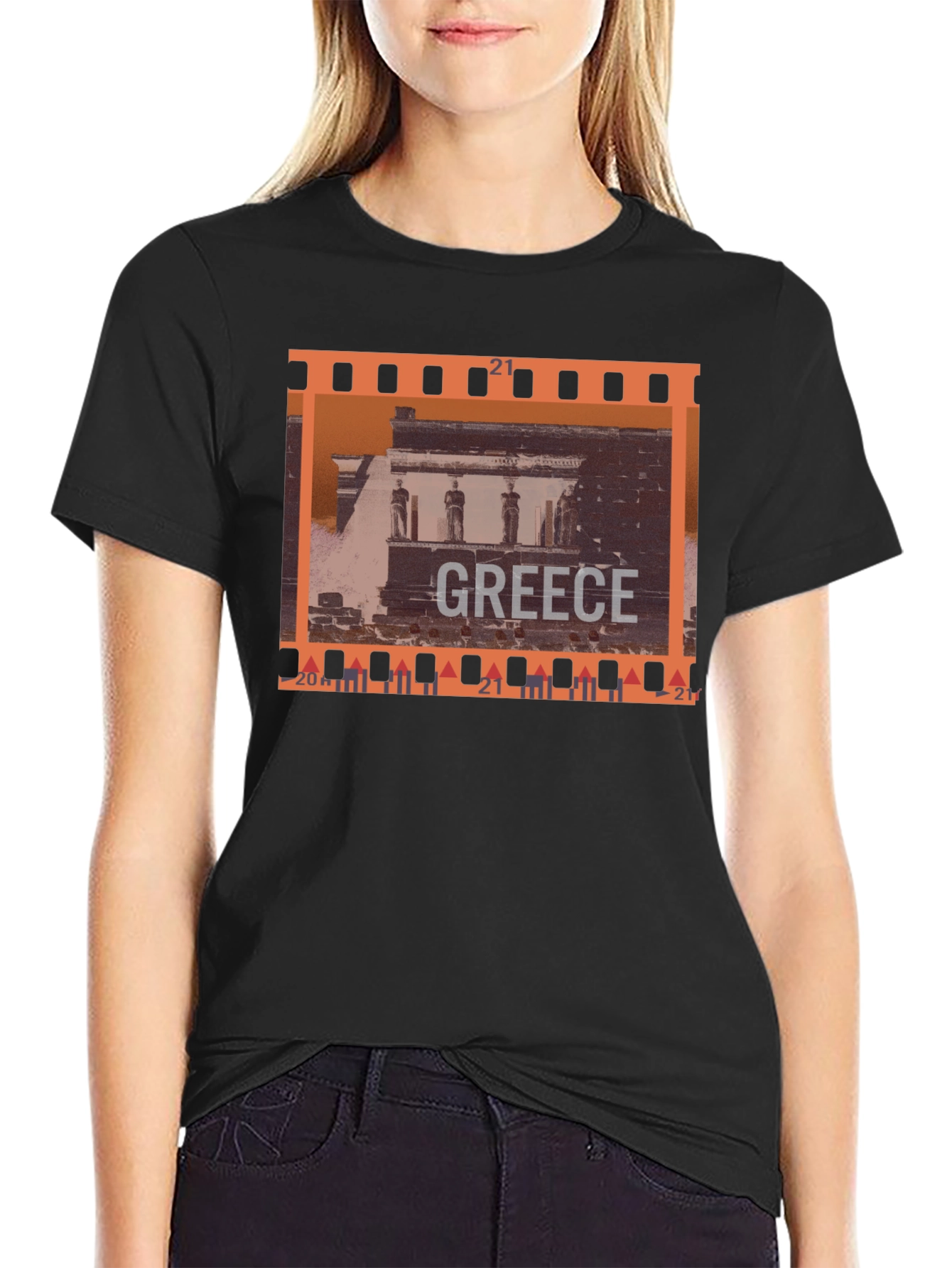 Greece Travel T-Shirt - Black Graphic Tee