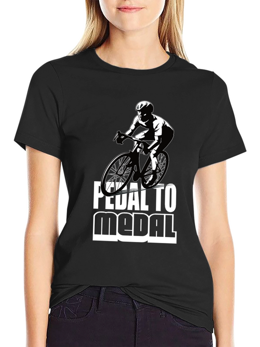 Pedal to Medal Cycling T-Shirt - Black