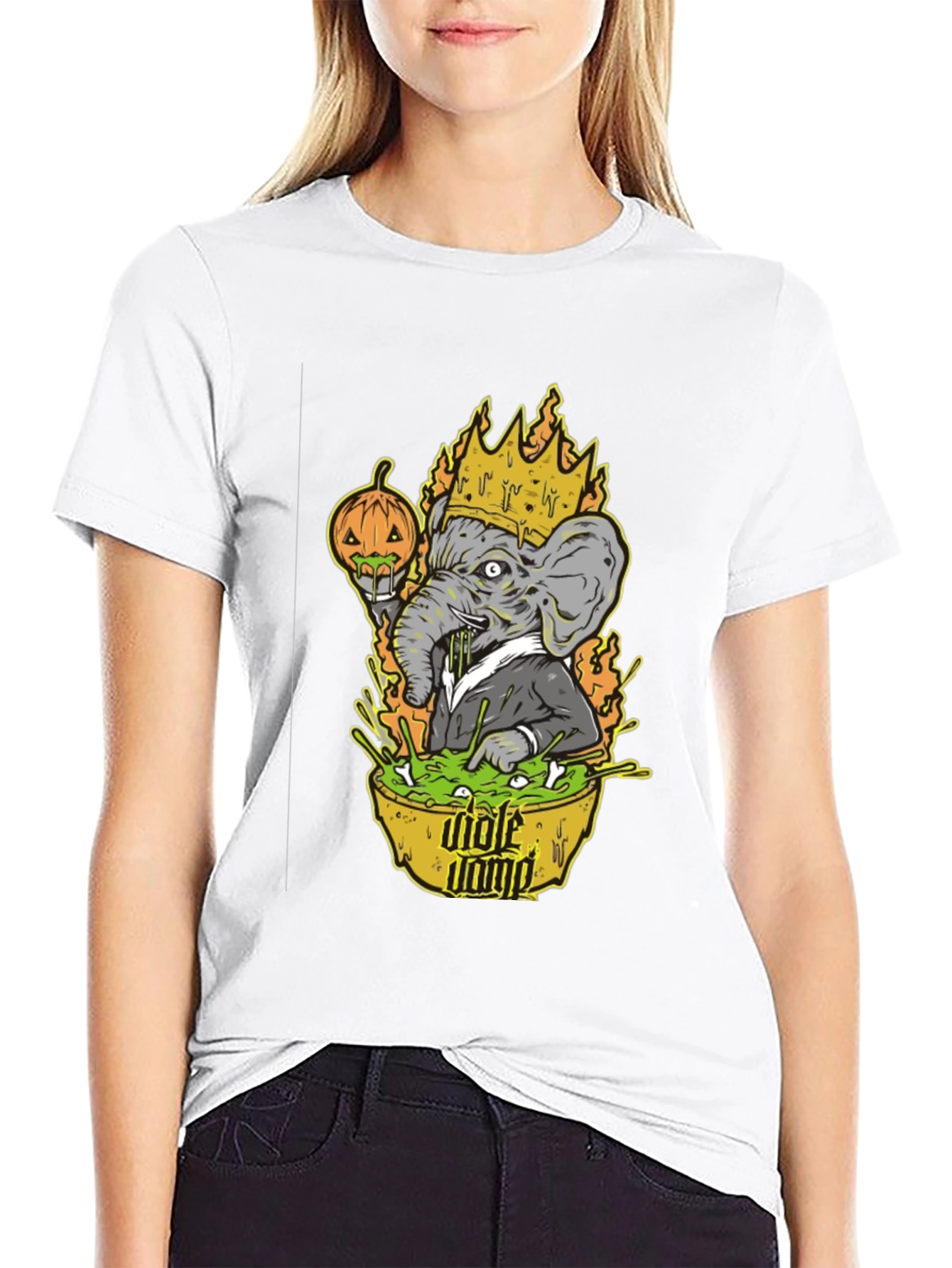 King Elephant Halloween T-Shirt - Mole Dump Graphic Tee