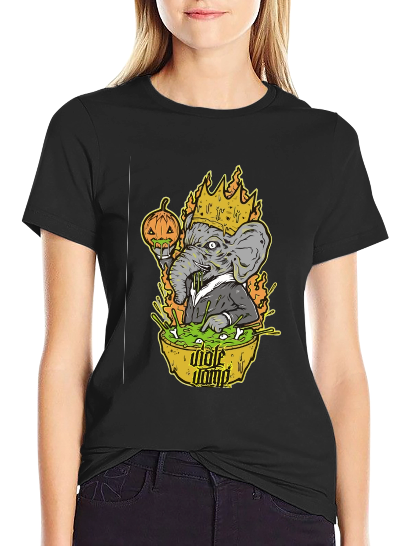 King Elephant Halloween T-Shirt - Mole Dump Graphic Tee