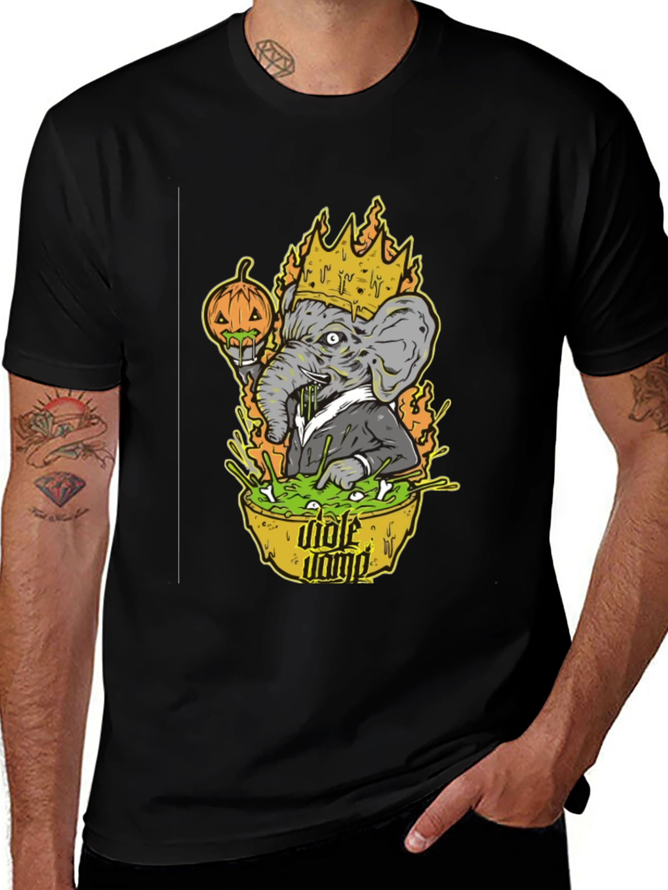 King Elephant Halloween T-Shirt - Mole Dump Graphic Tee