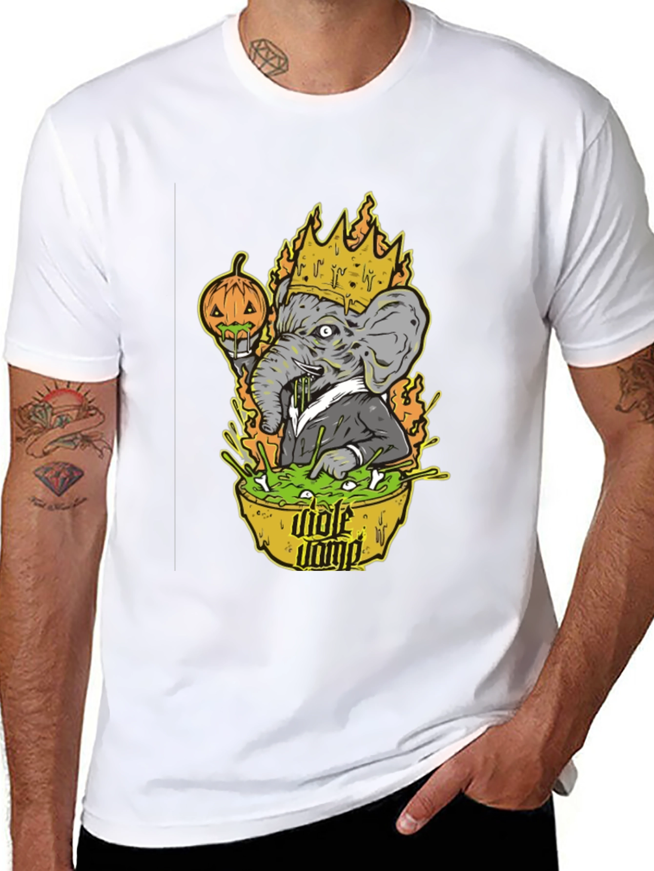 King Elephant Halloween T-Shirt - Mole Dump Graphic Tee