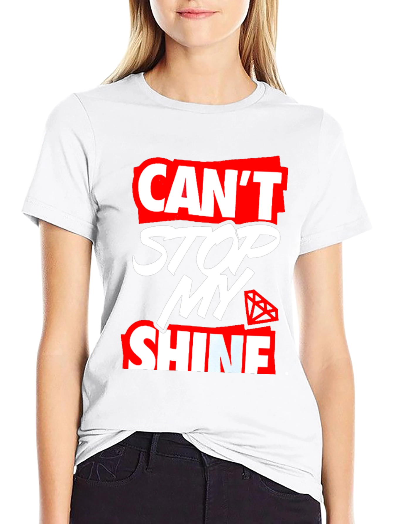 Cant Stop My Shine Graphic Tee - Trendy Style