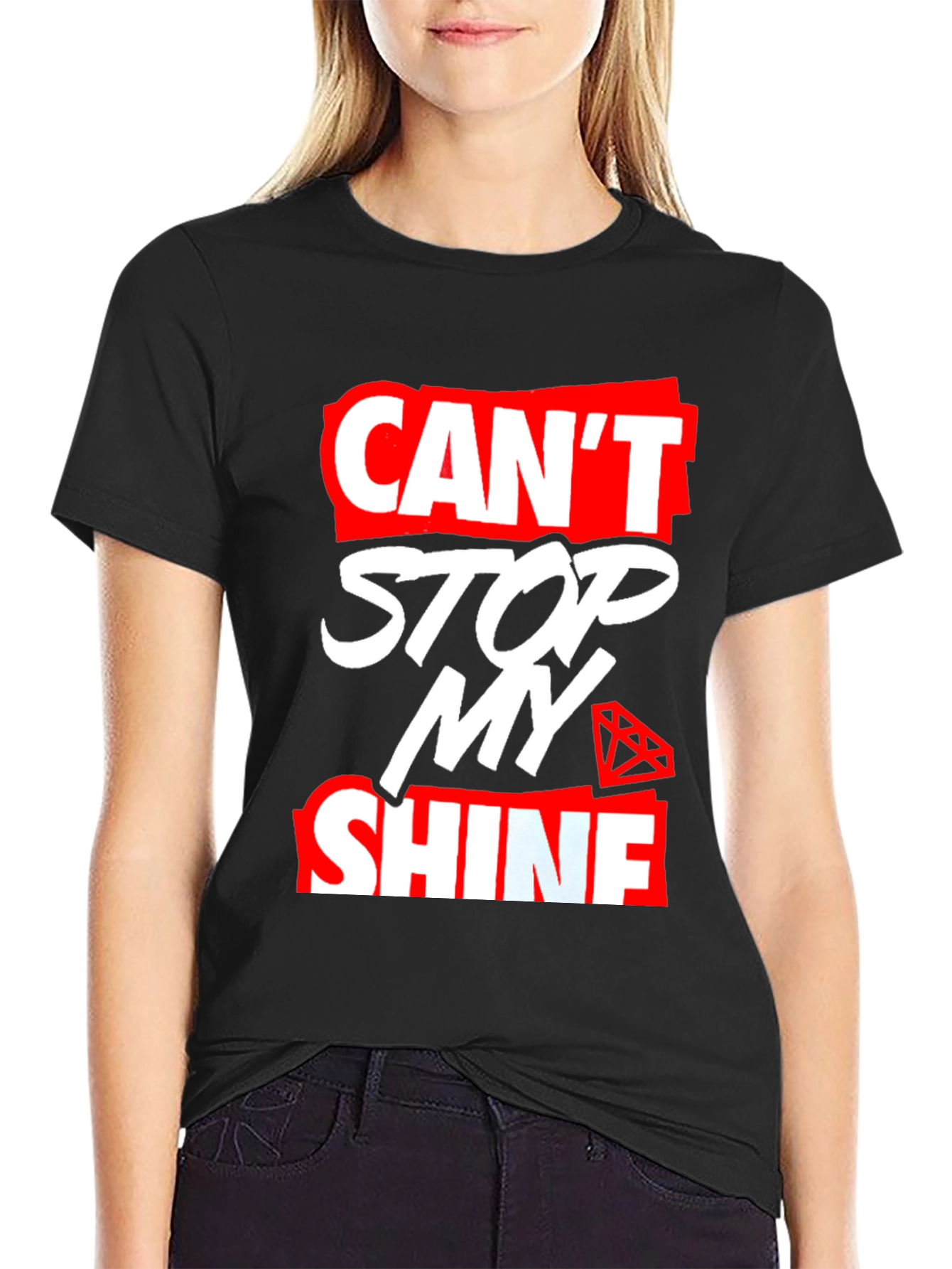 Cant Stop My Shine Graphic Tee - Trendy Style