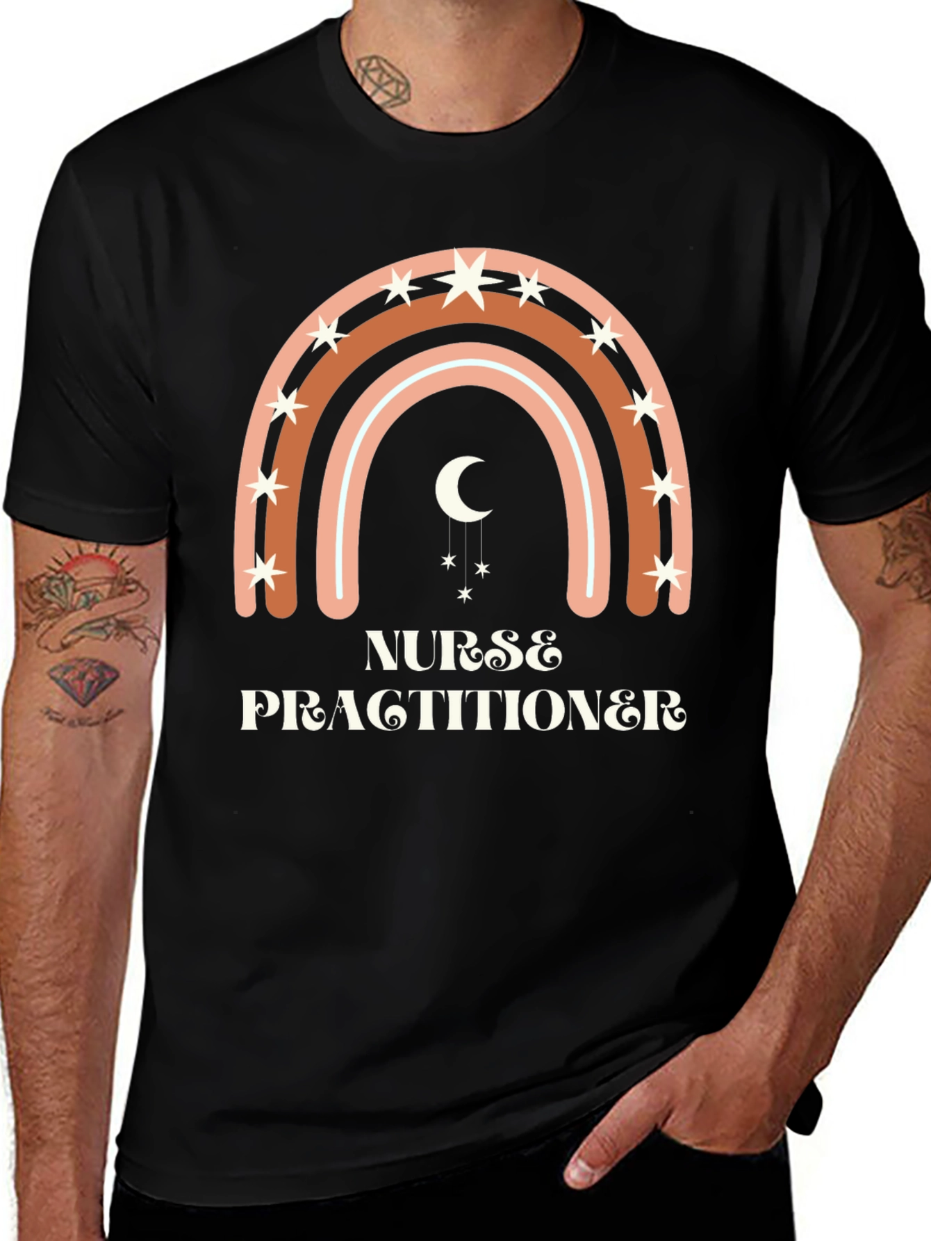Nurse Practitioner Boho Rainbow T-Shirt