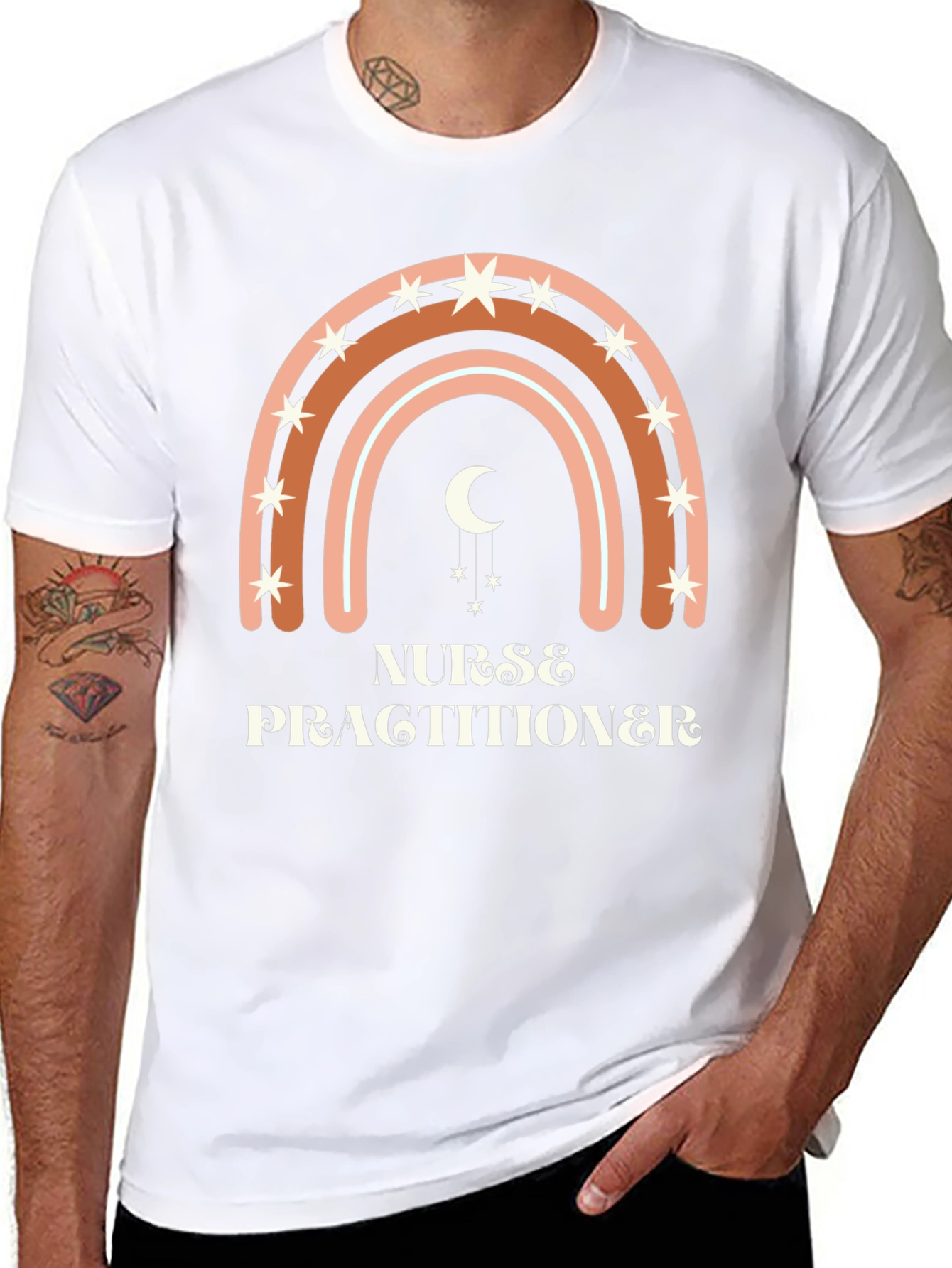 Nurse Practitioner Boho Rainbow T-Shirt