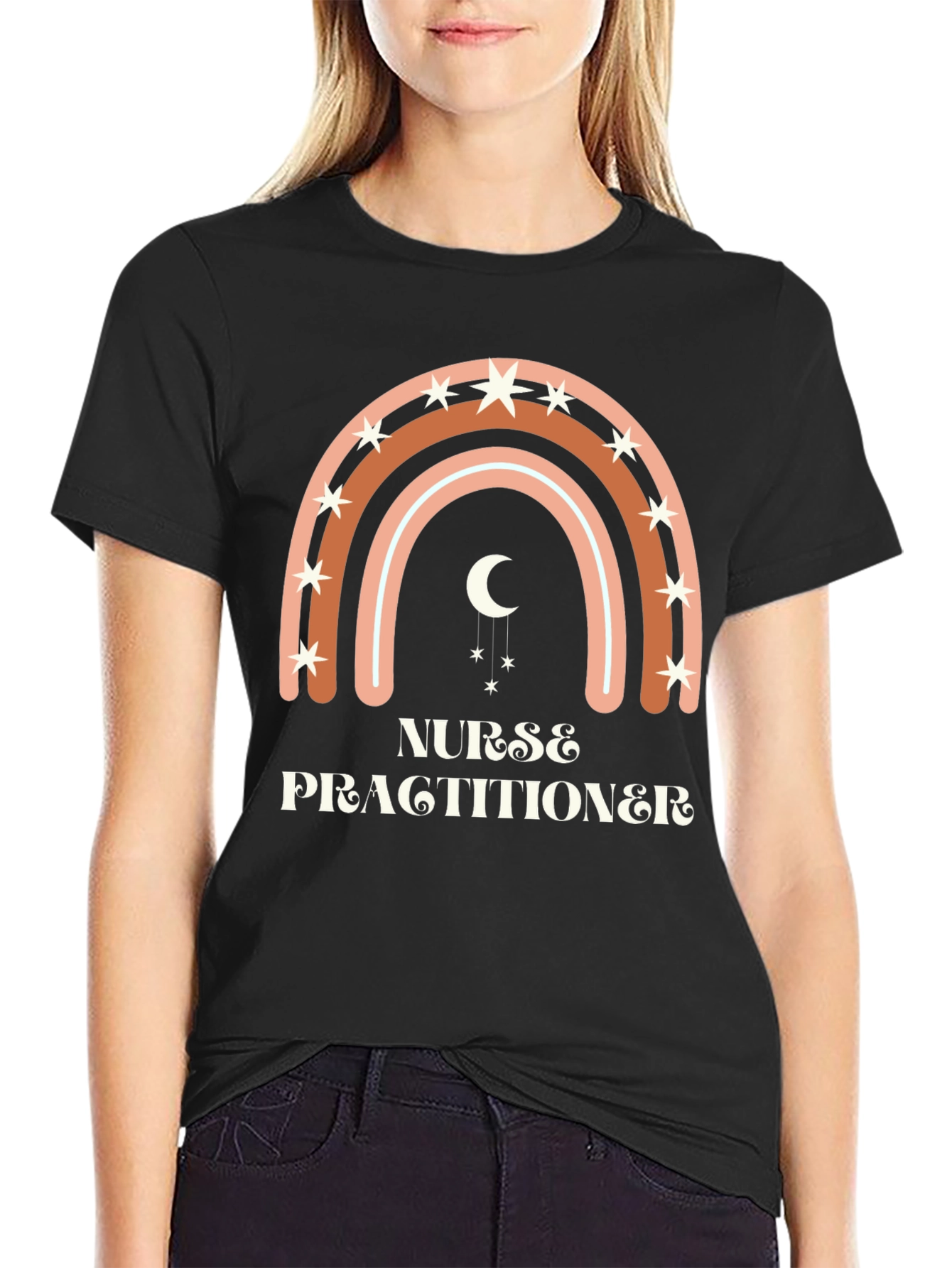 Nurse Practitioner Boho Rainbow T-Shirt