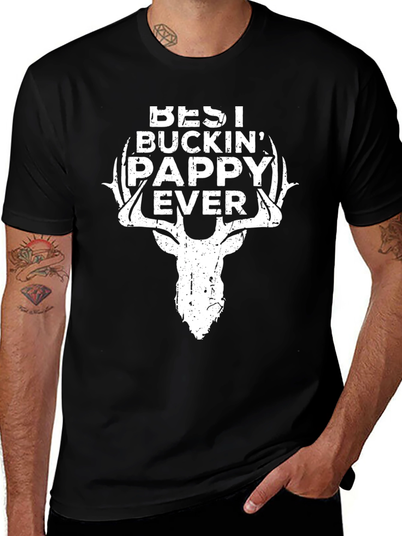 Best Buckin Pappy Ever T-Shirt Deer Hunting Tee