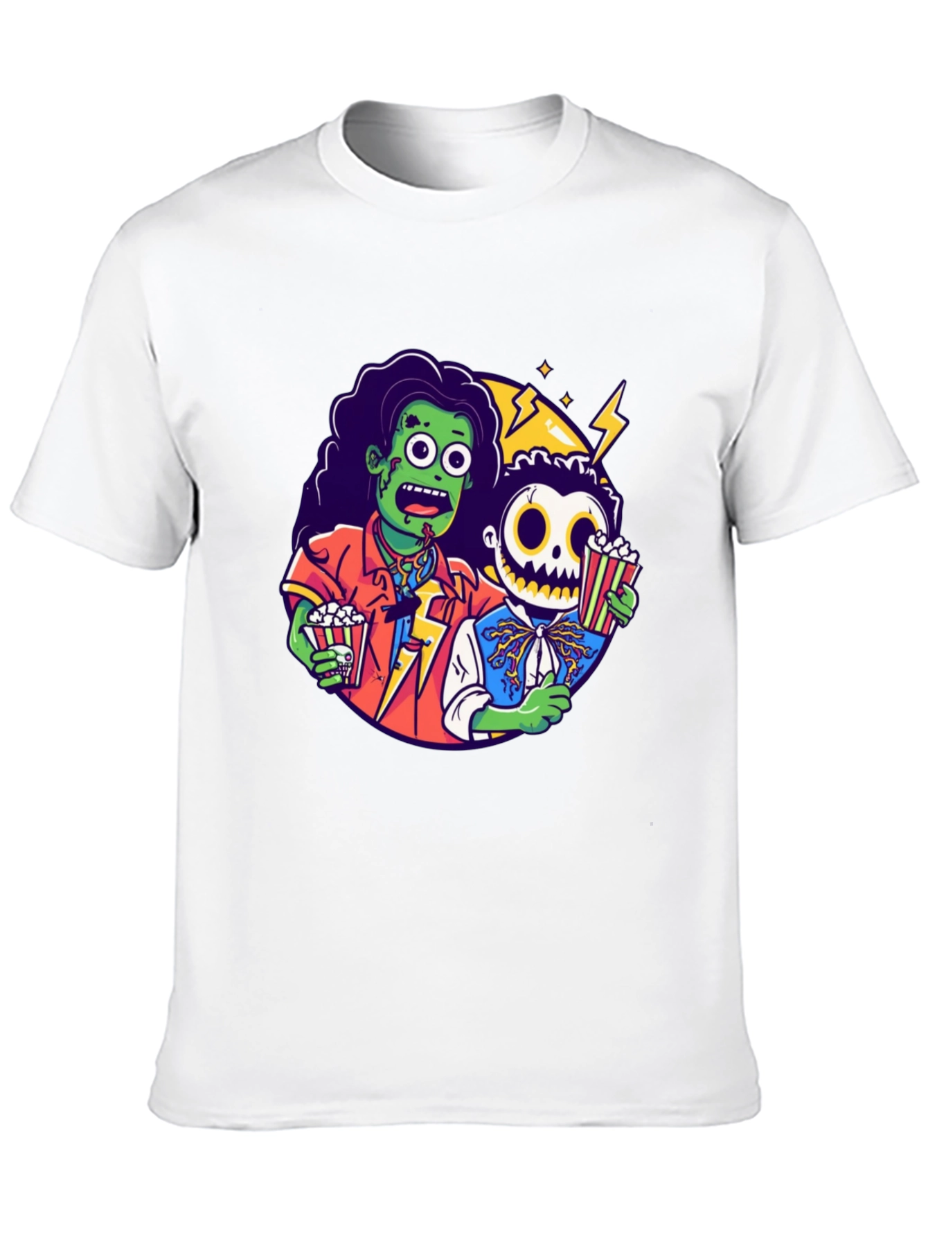 Zombie & Skeleton Halloween Movie T-Shirt