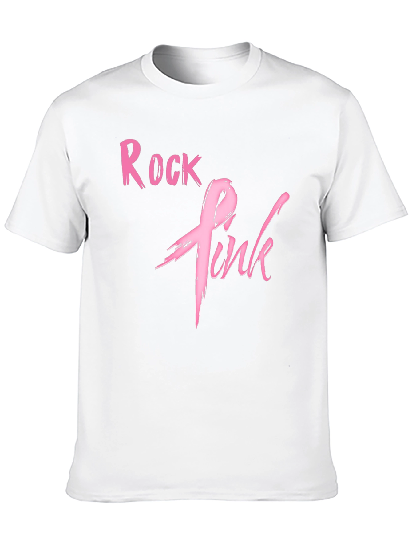 Rock Pink Ribbon Graphic T-Shirt