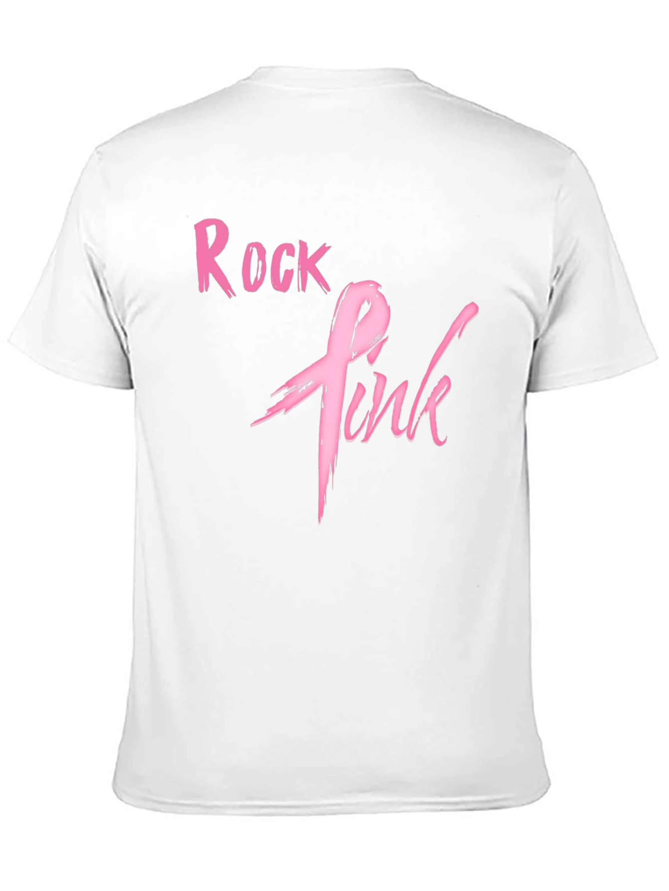 Rock Pink Ribbon Graphic T-Shirt