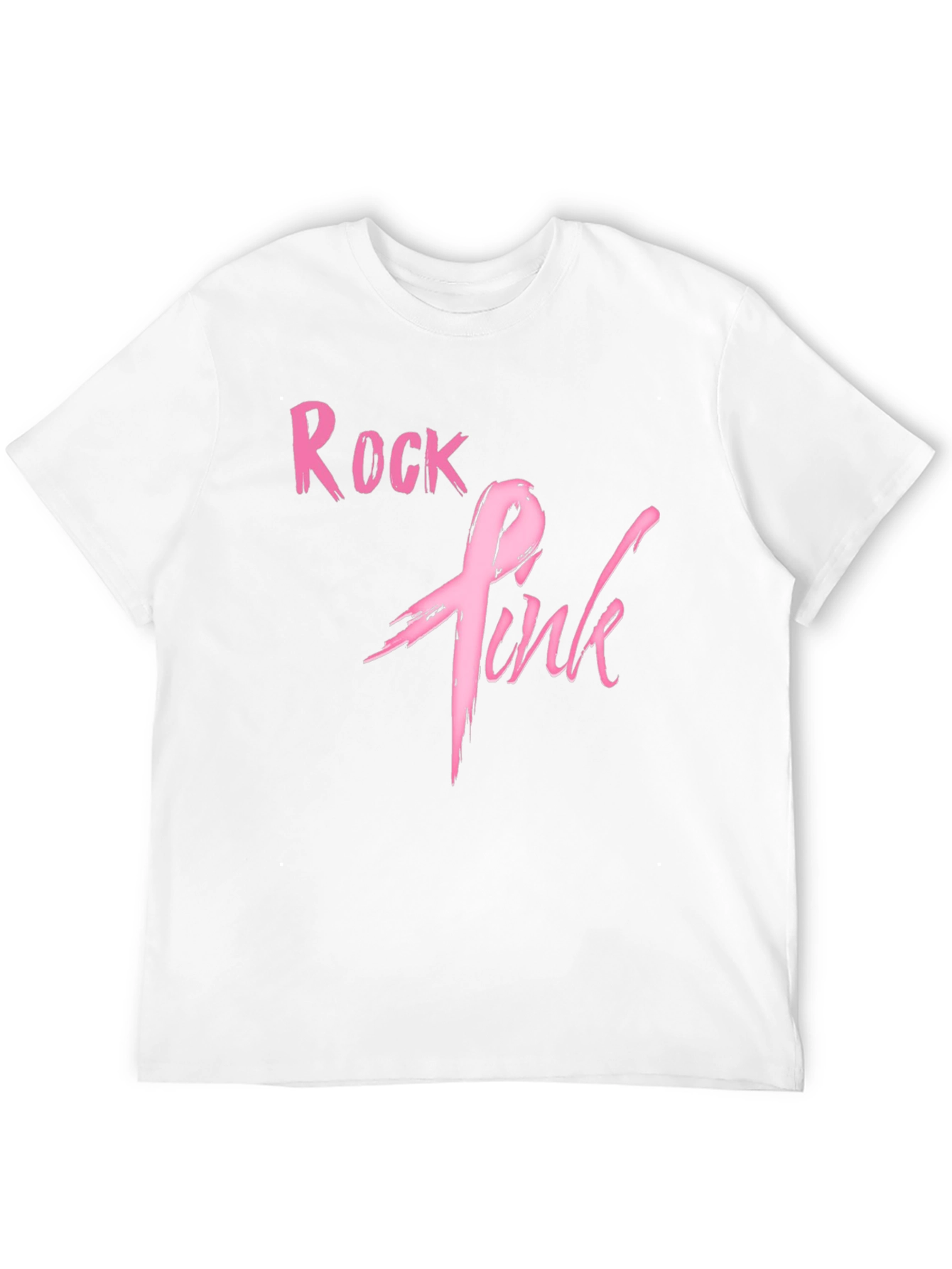 Rock Pink Ribbon Graphic T-Shirt