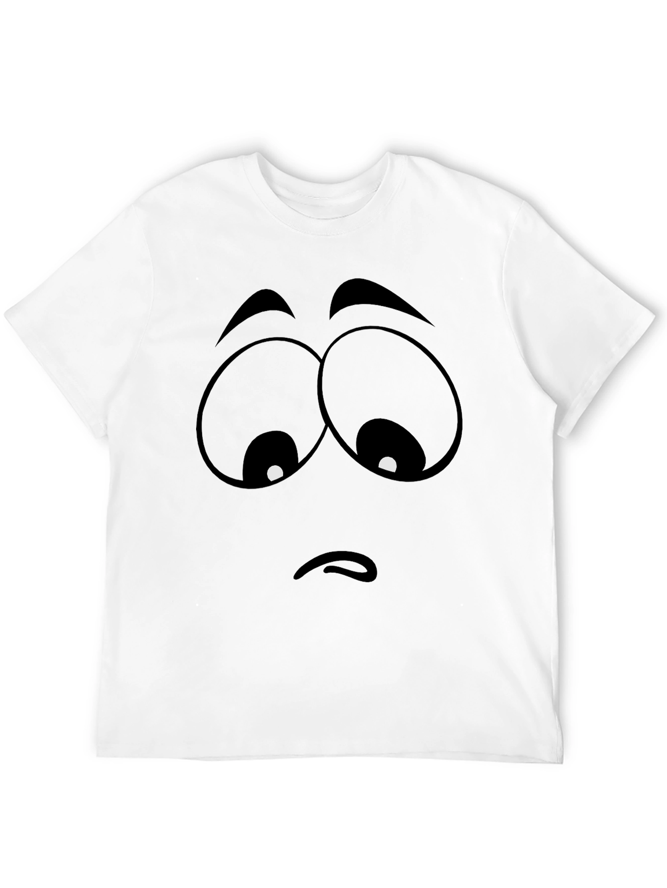 Sad Emoji Graphic Black T-Shirt