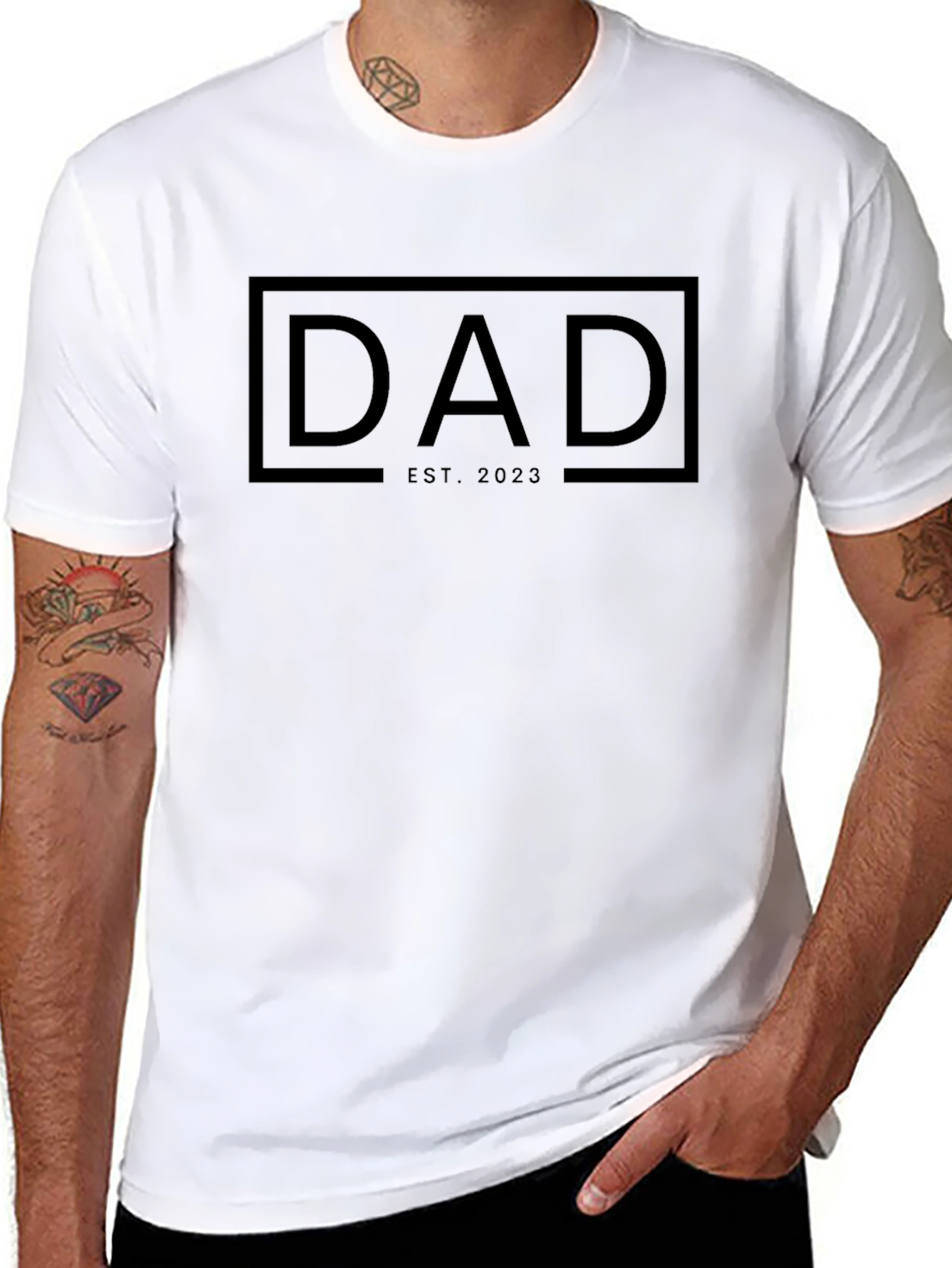 Dad Est. 2023 - Mens Black Graphic Tee