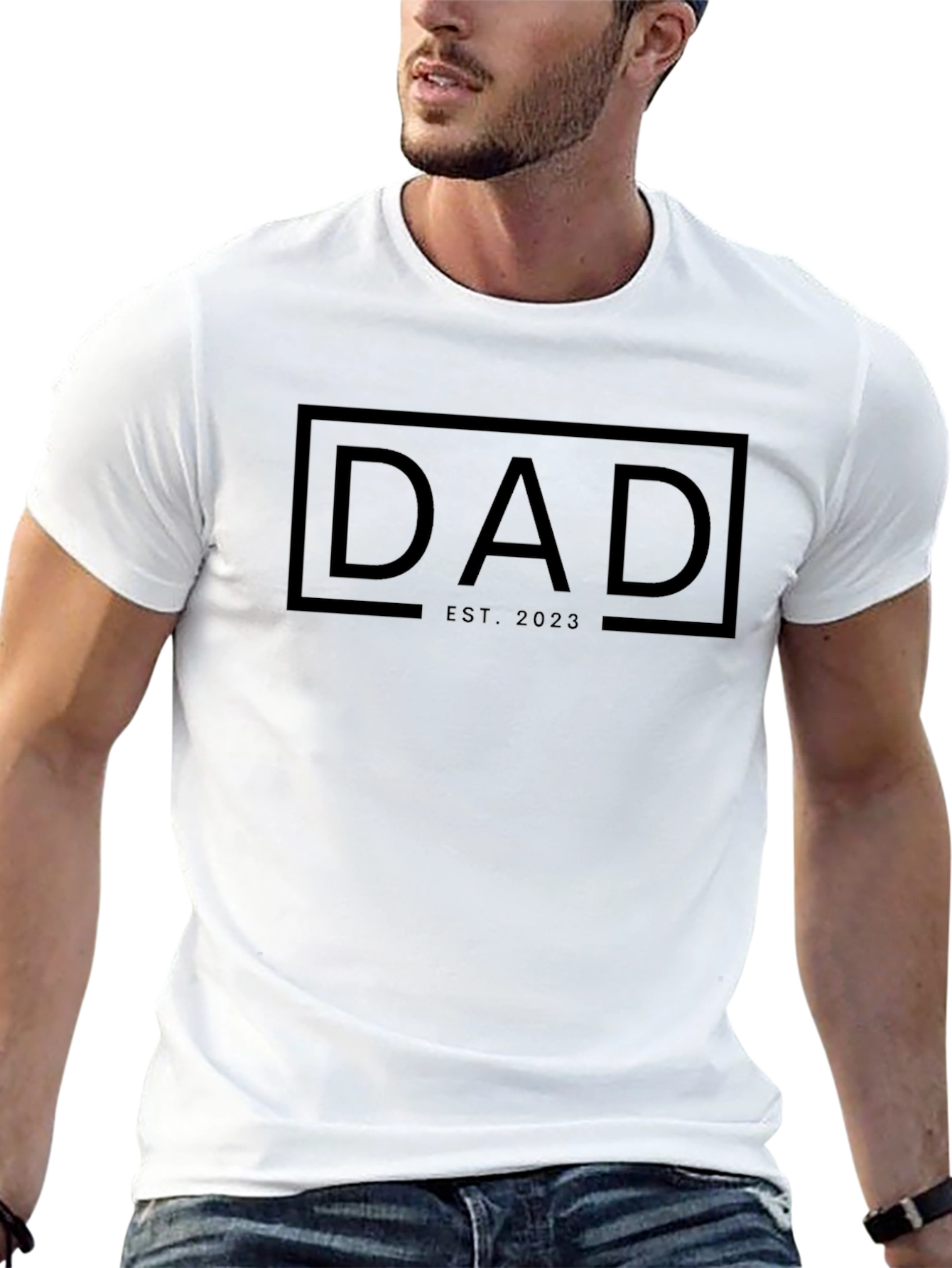 Dad Est. 2023 - Mens Black Graphic Tee
