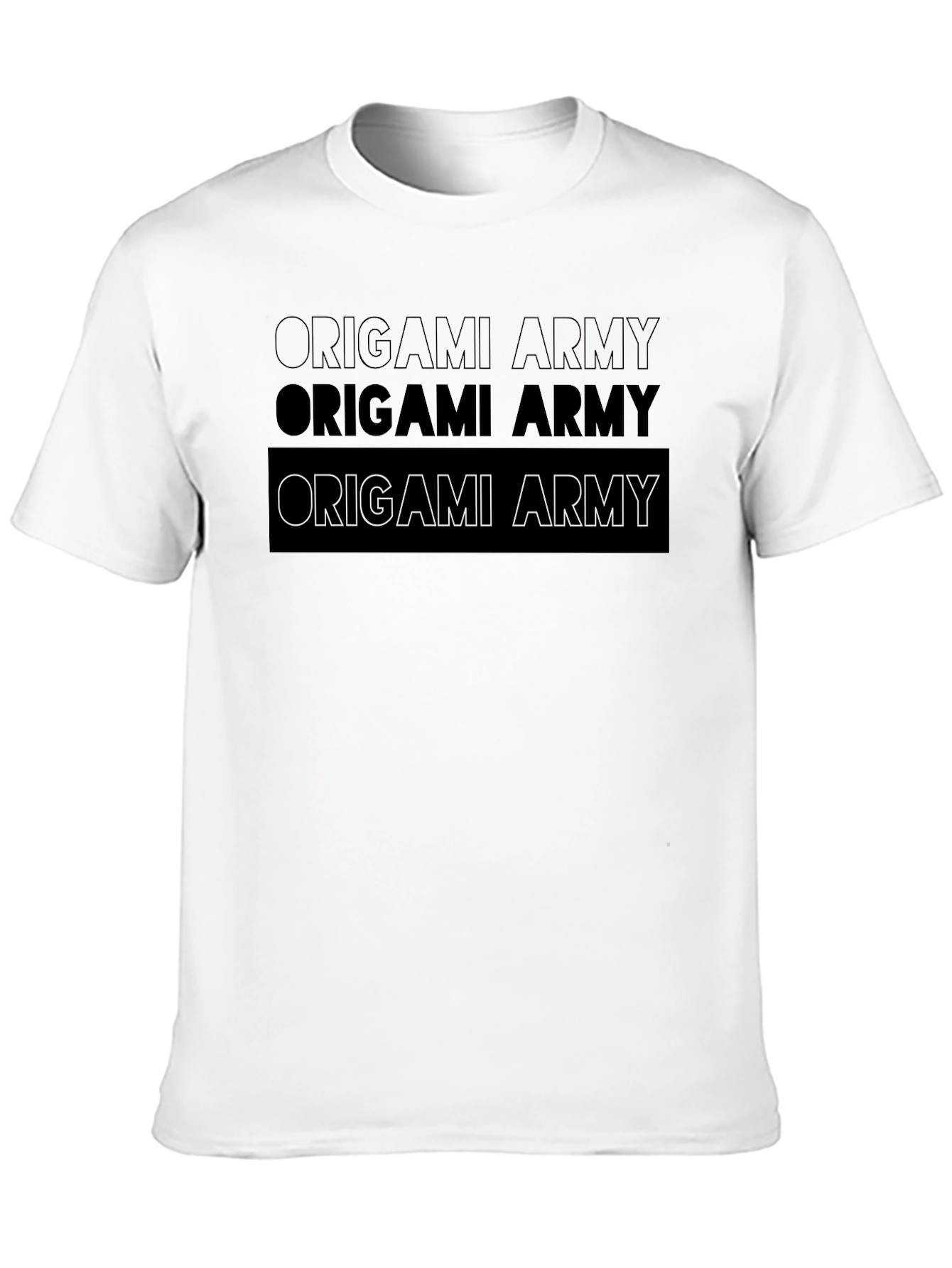 Origami Army Graphic Black T-Shirt
