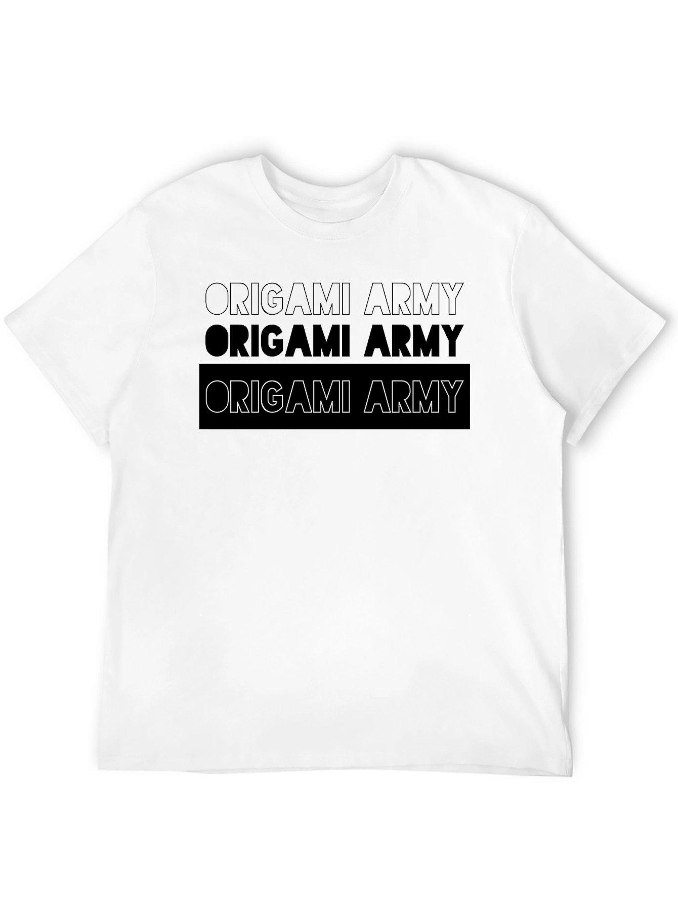 Origami Army Graphic Black T-Shirt