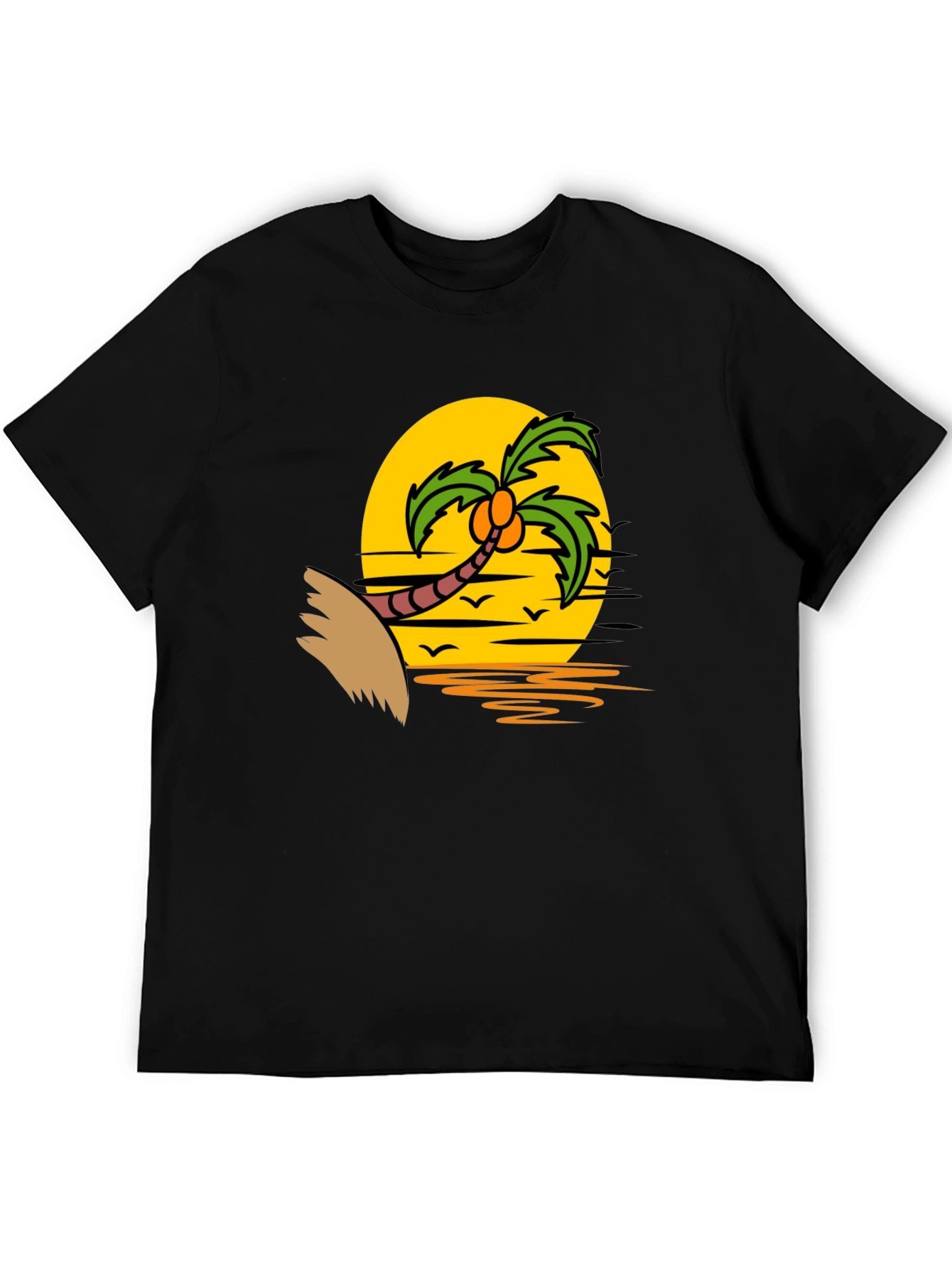 Tropical Sunset Palm Tree Graphic T-Shirt