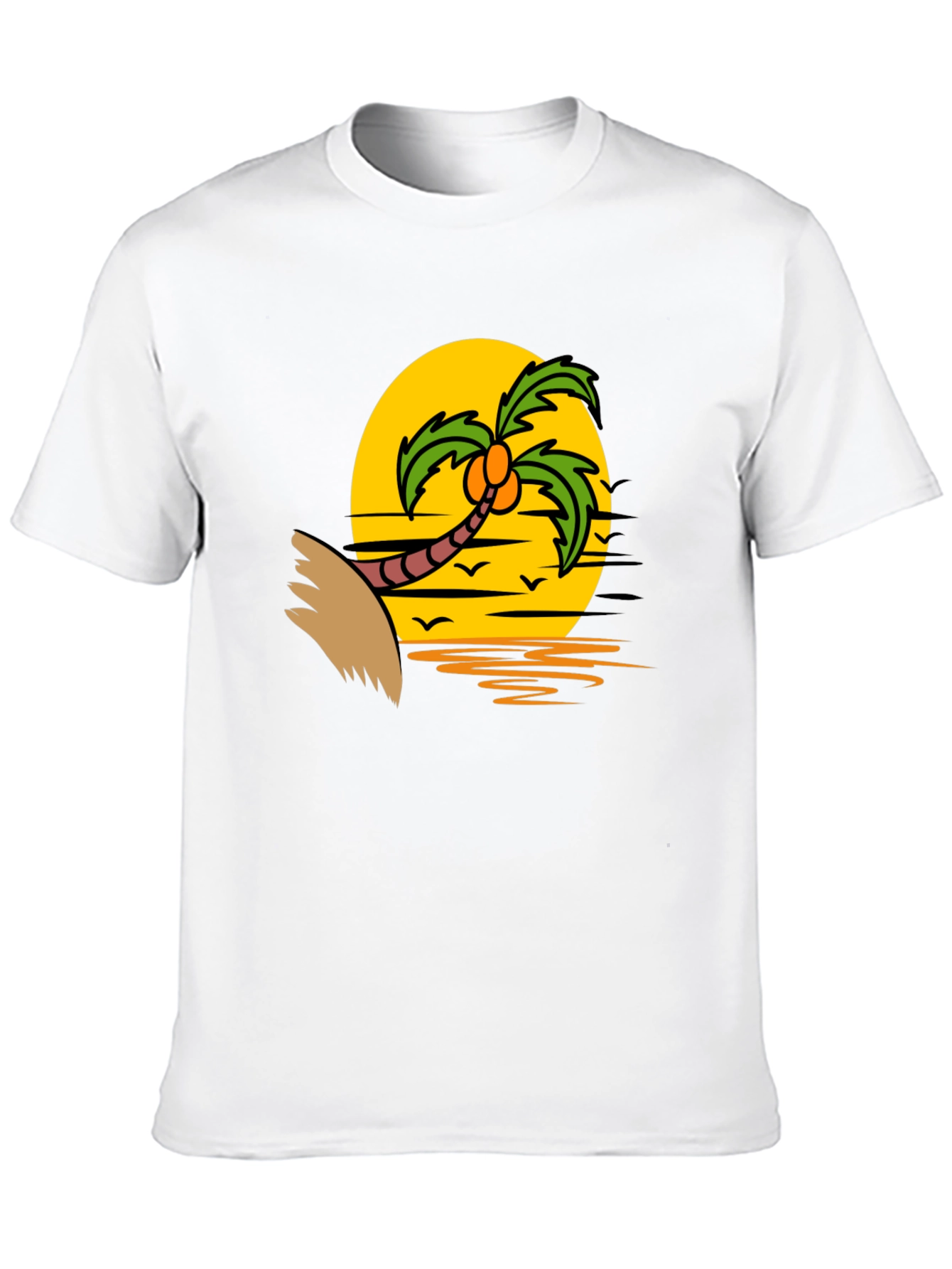Tropical Sunset Palm Tree Graphic T-Shirt