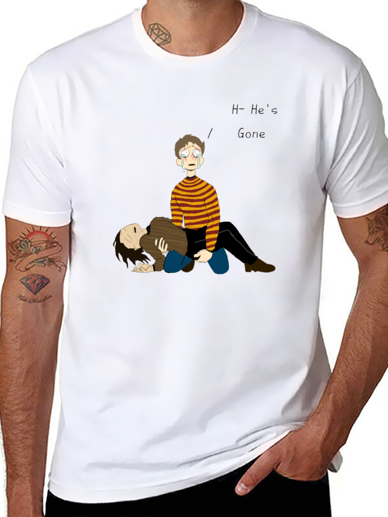 Emotional Cartoon Graphic Tee