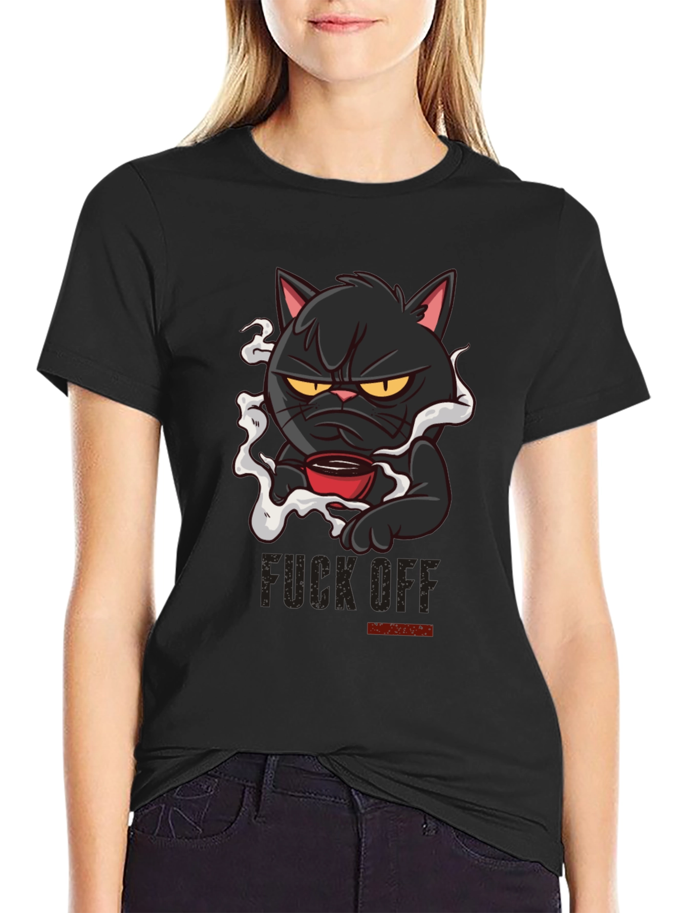 Grumpy Cat Coffee T-Shirt - Black