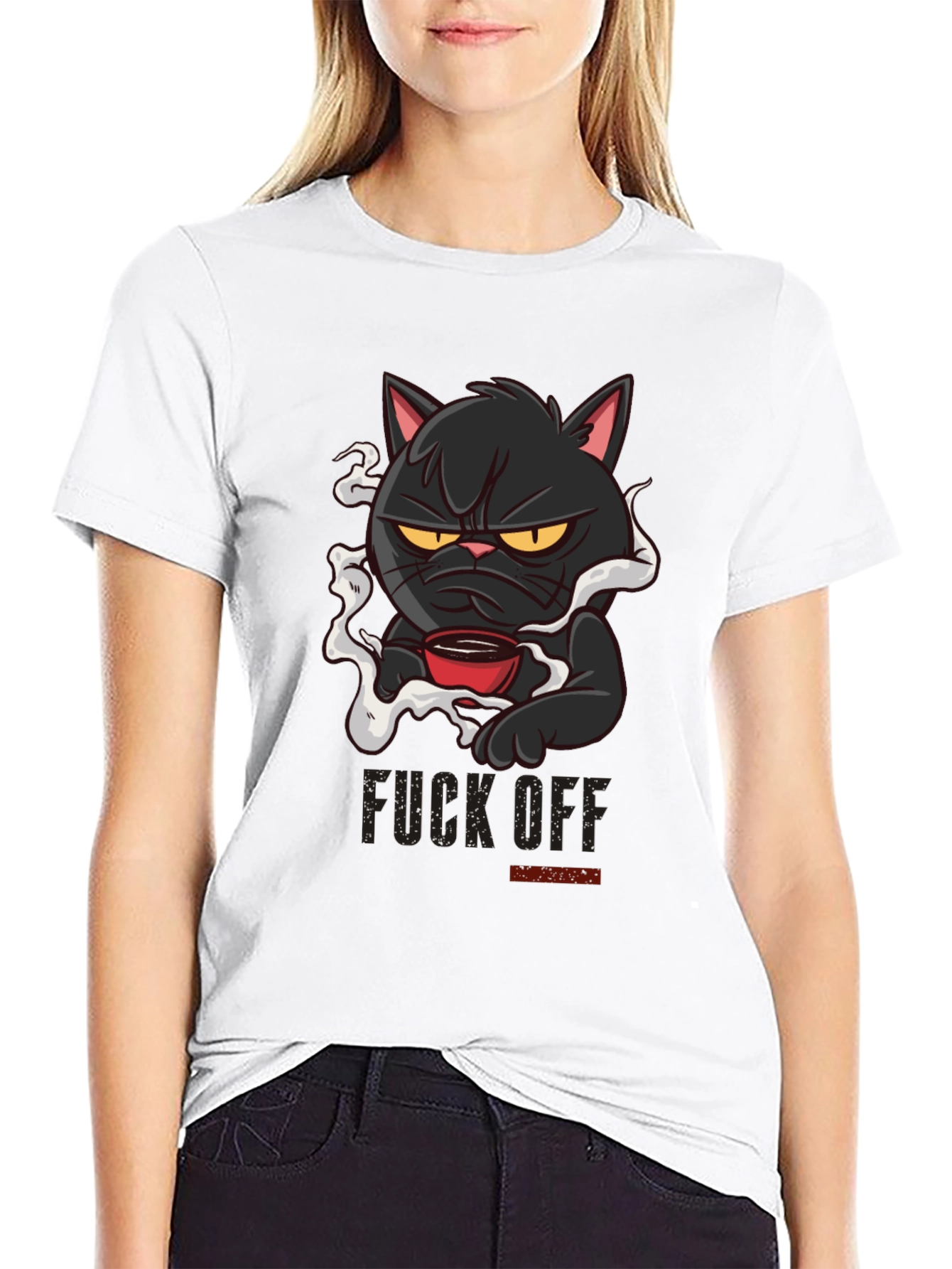 Grumpy Cat Coffee T-Shirt - Black