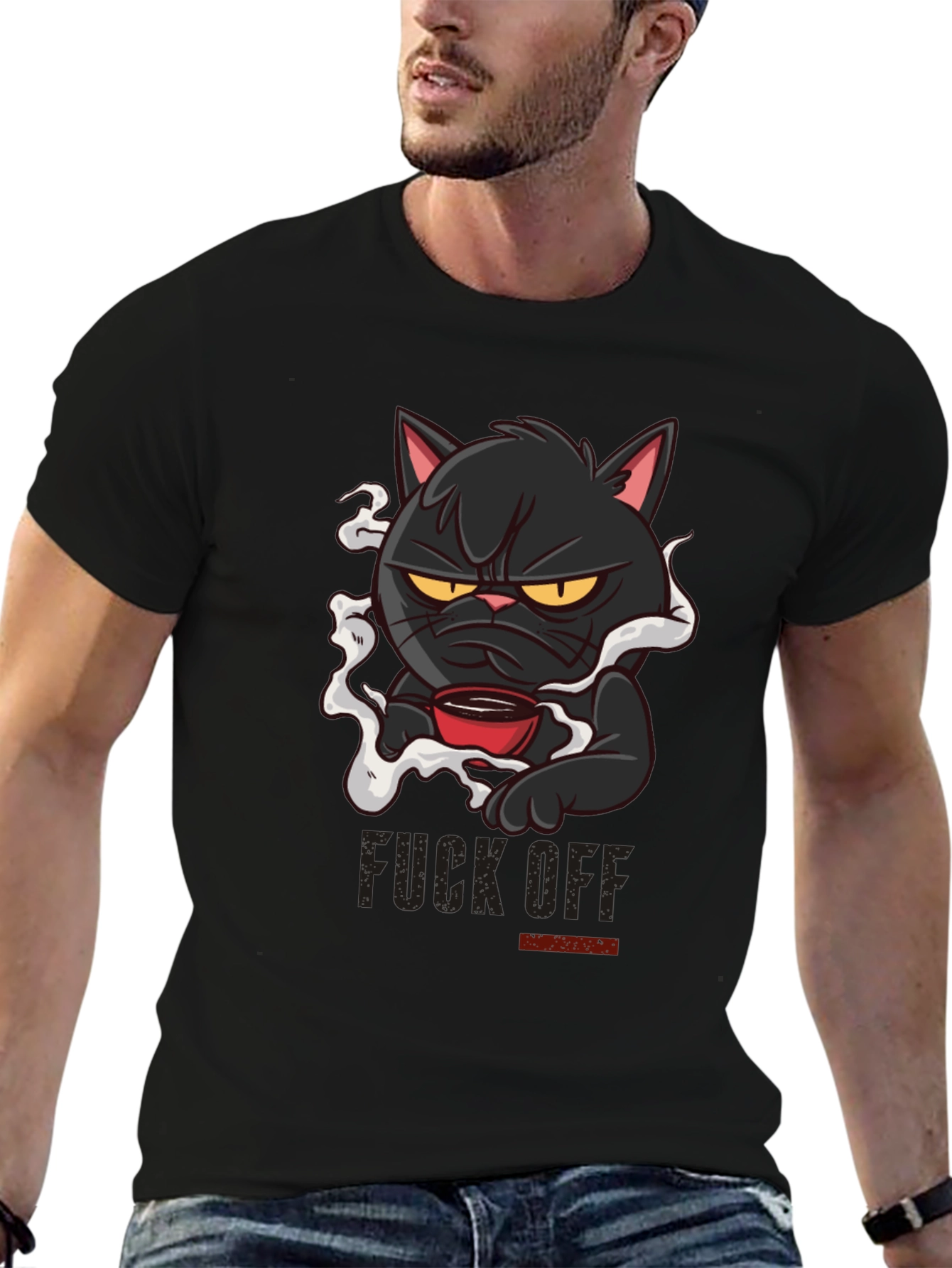 Grumpy Cat Coffee T-Shirt - Black