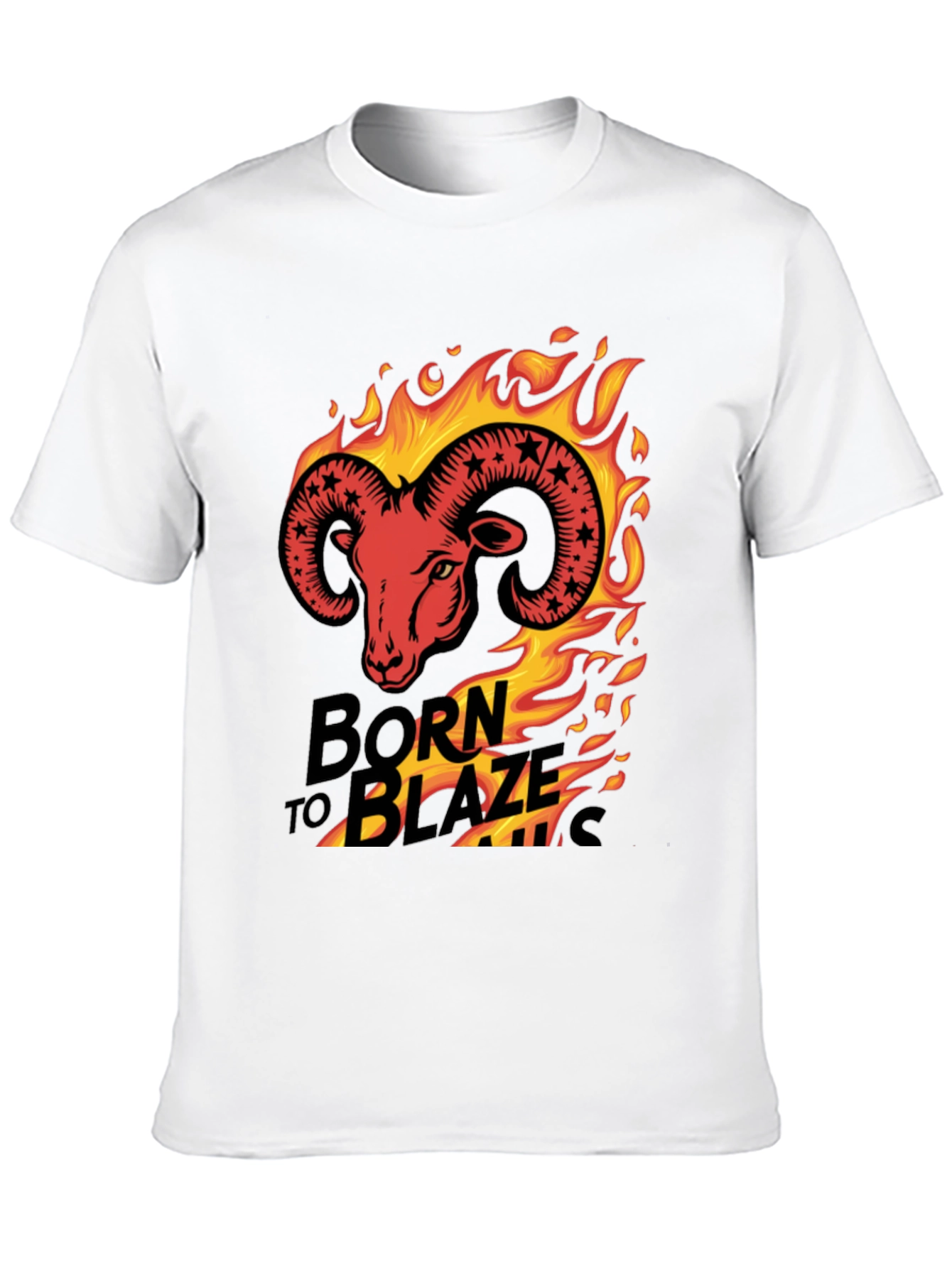 Born to Blaze Rams Head Graphic T-Shirt