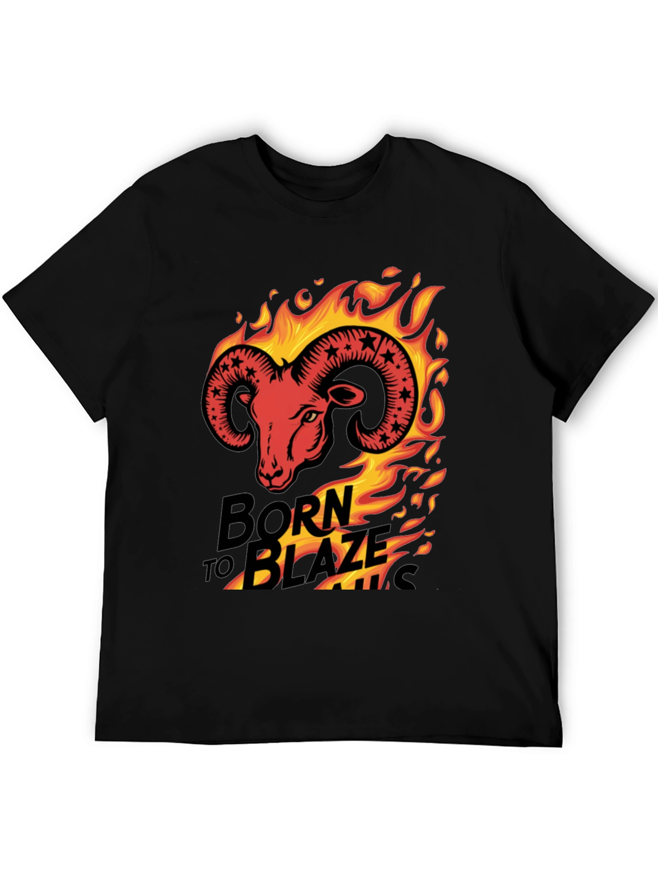 Born to Blaze Rams Head Graphic T-Shirt