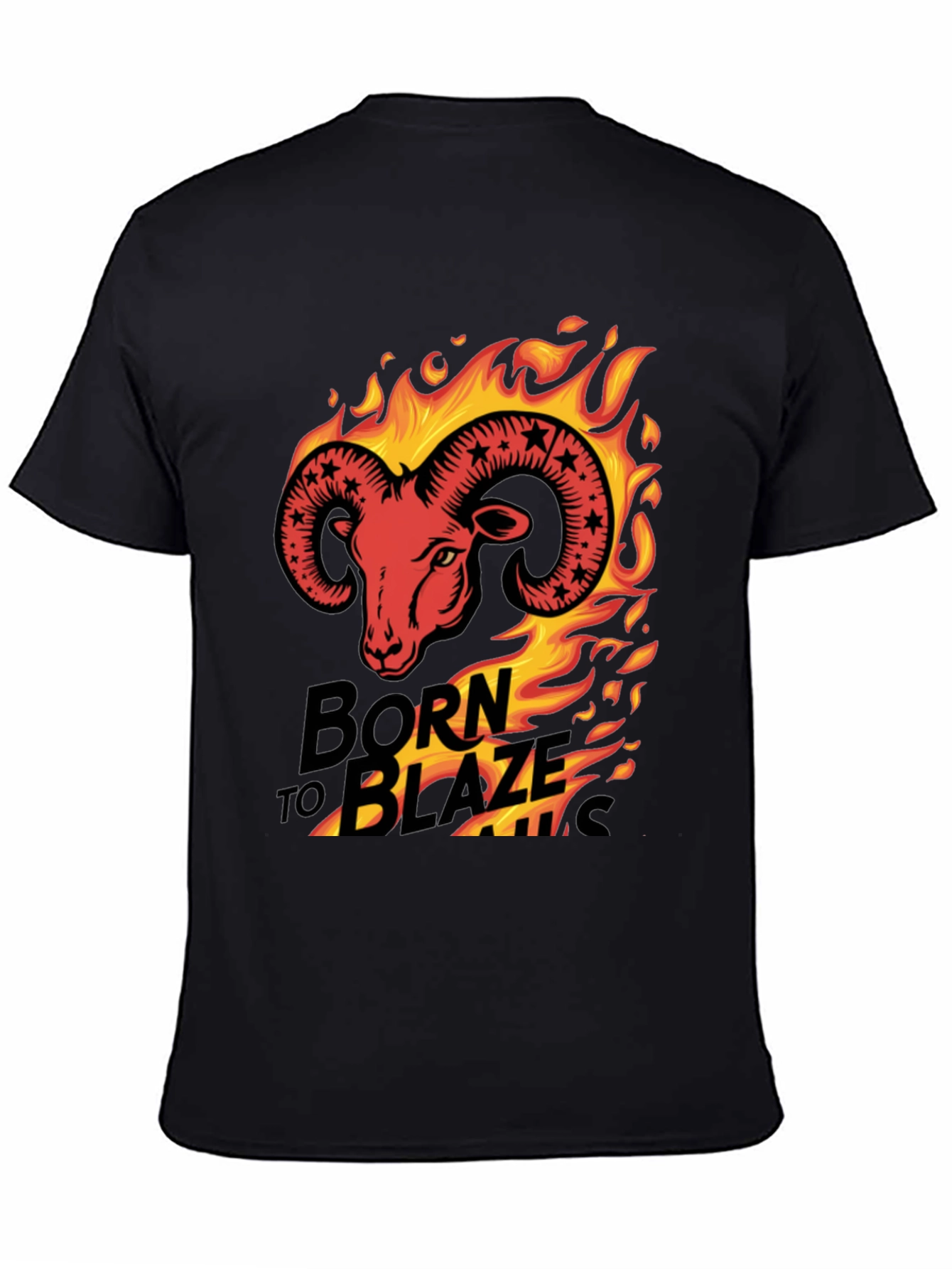 Born to Blaze Rams Head Graphic T-Shirt