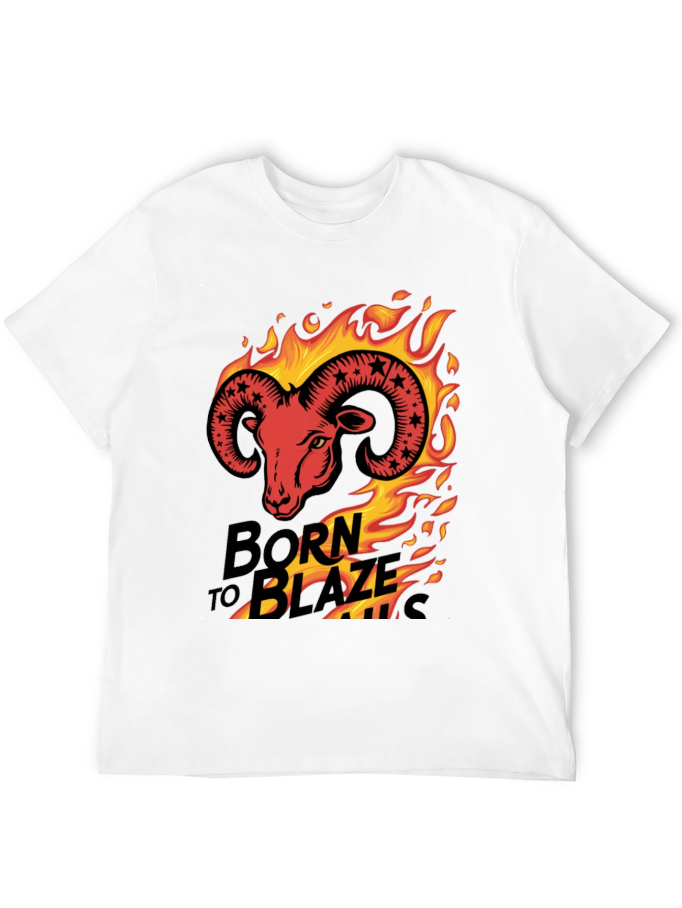Born to Blaze Rams Head Graphic T-Shirt
