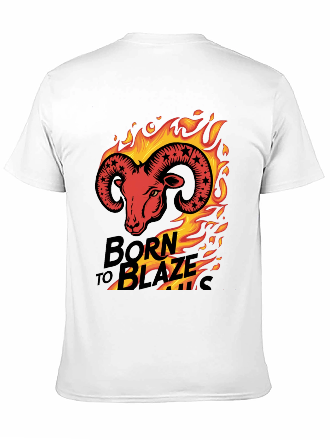 Born to Blaze Rams Head Graphic T-Shirt