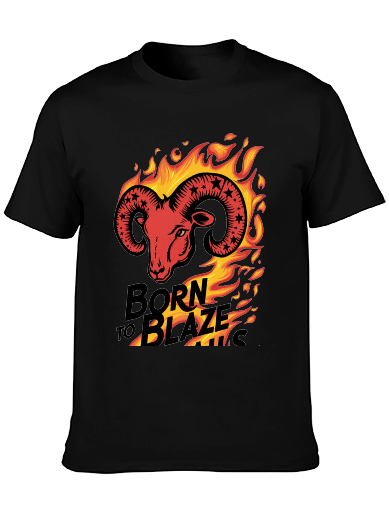 Born to Blaze Rams Head Graphic T-Shirt