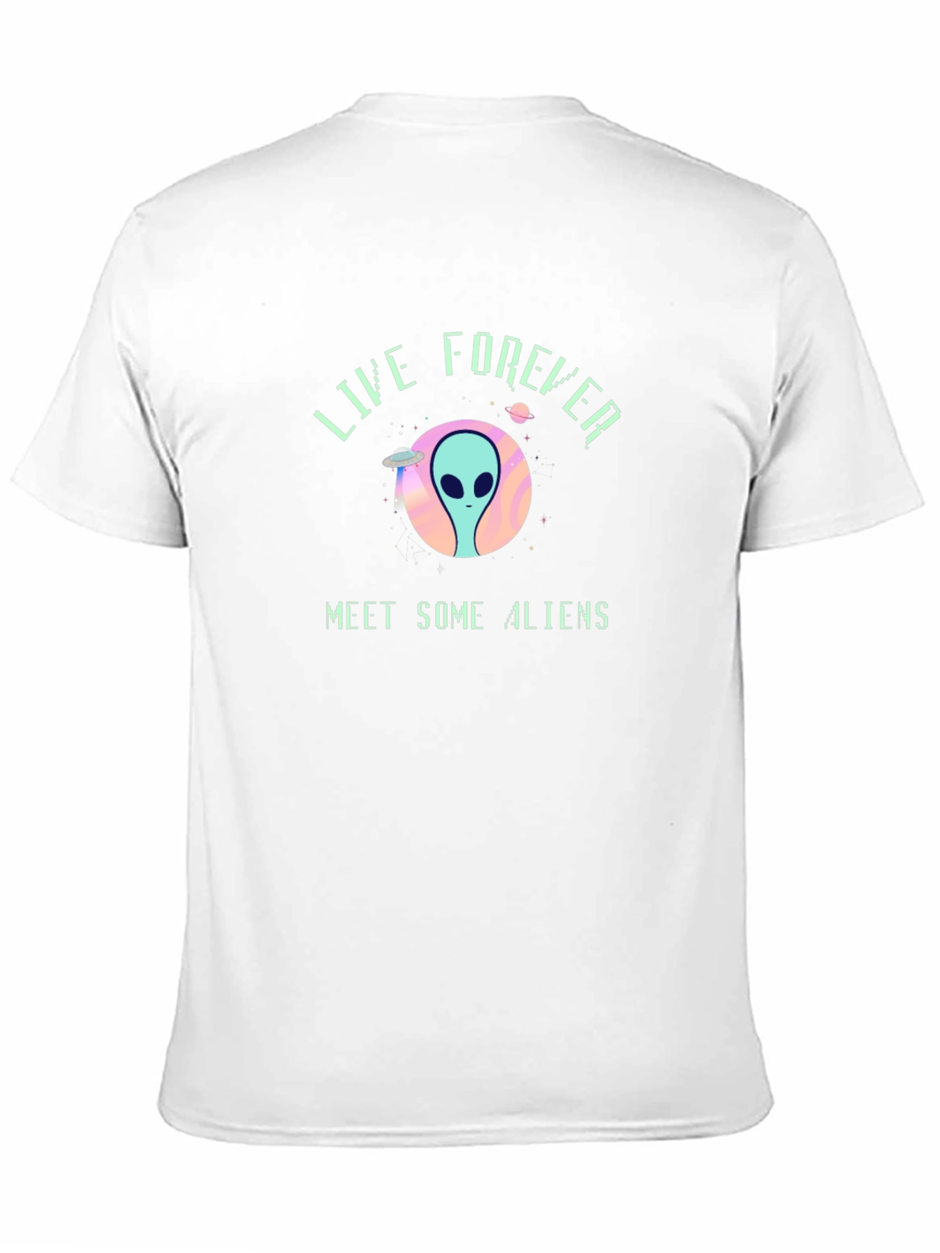 Live Forever Alien Graphic Black T-Shirt