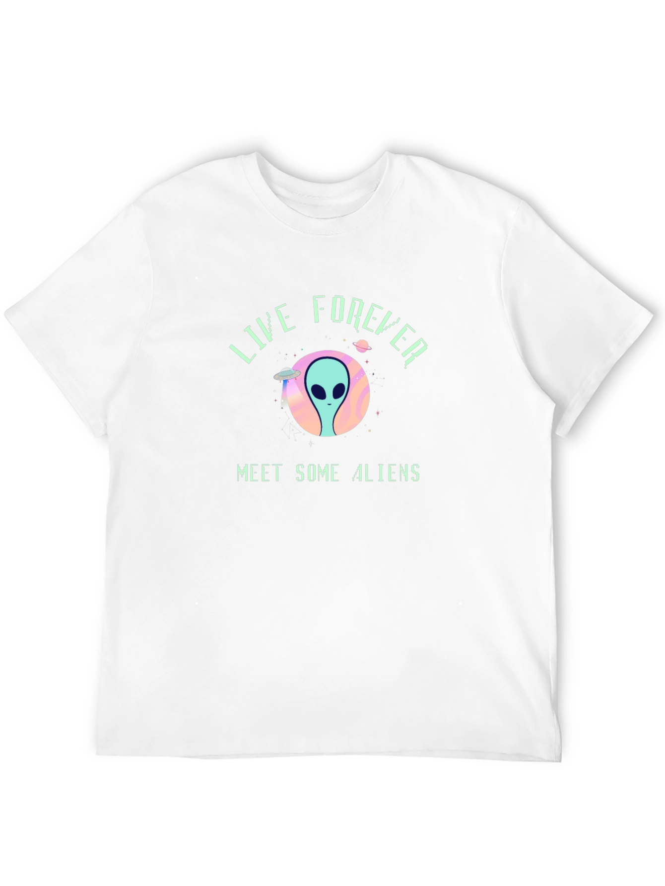 Live Forever Alien Graphic Black T-Shirt