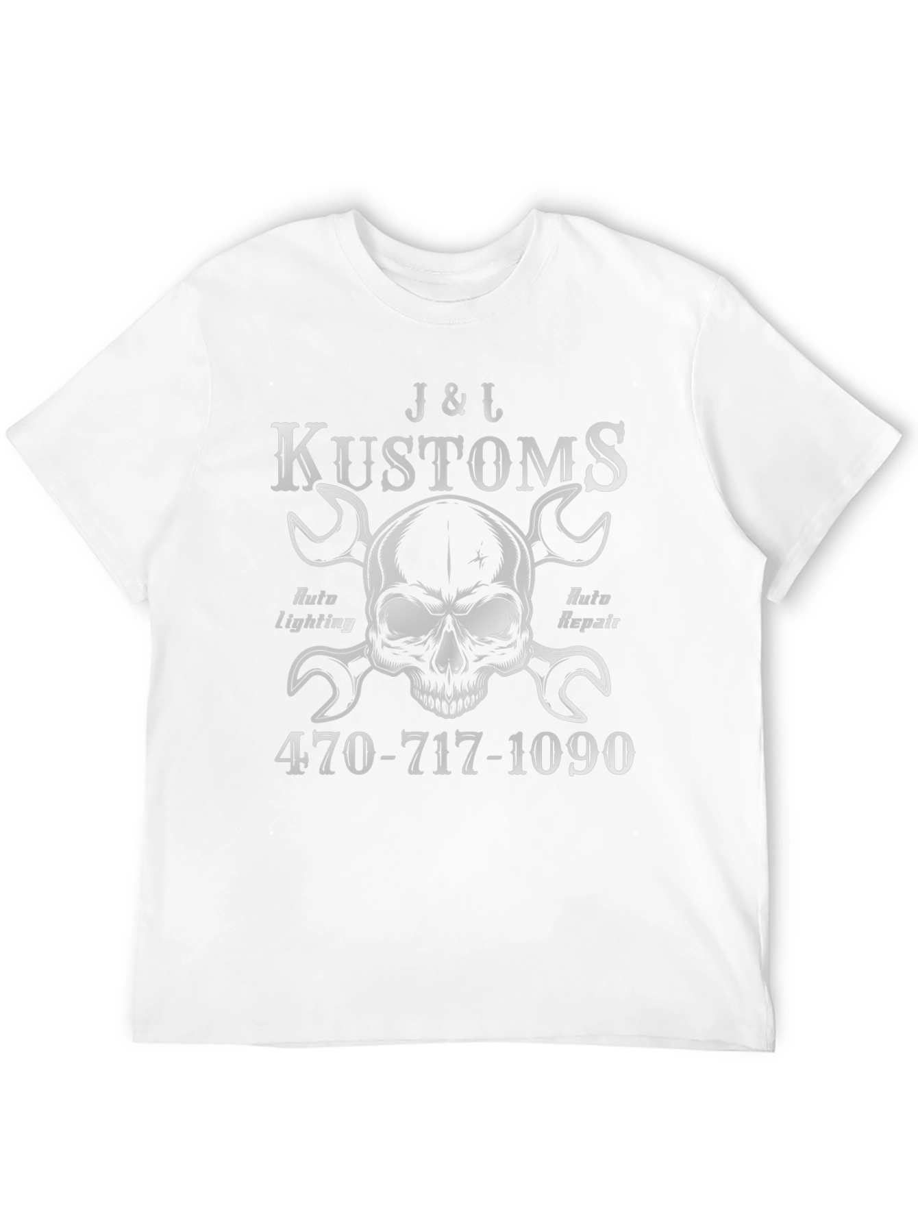J&L Kustoms Skull & Wrenches Graphic T-Shirt
