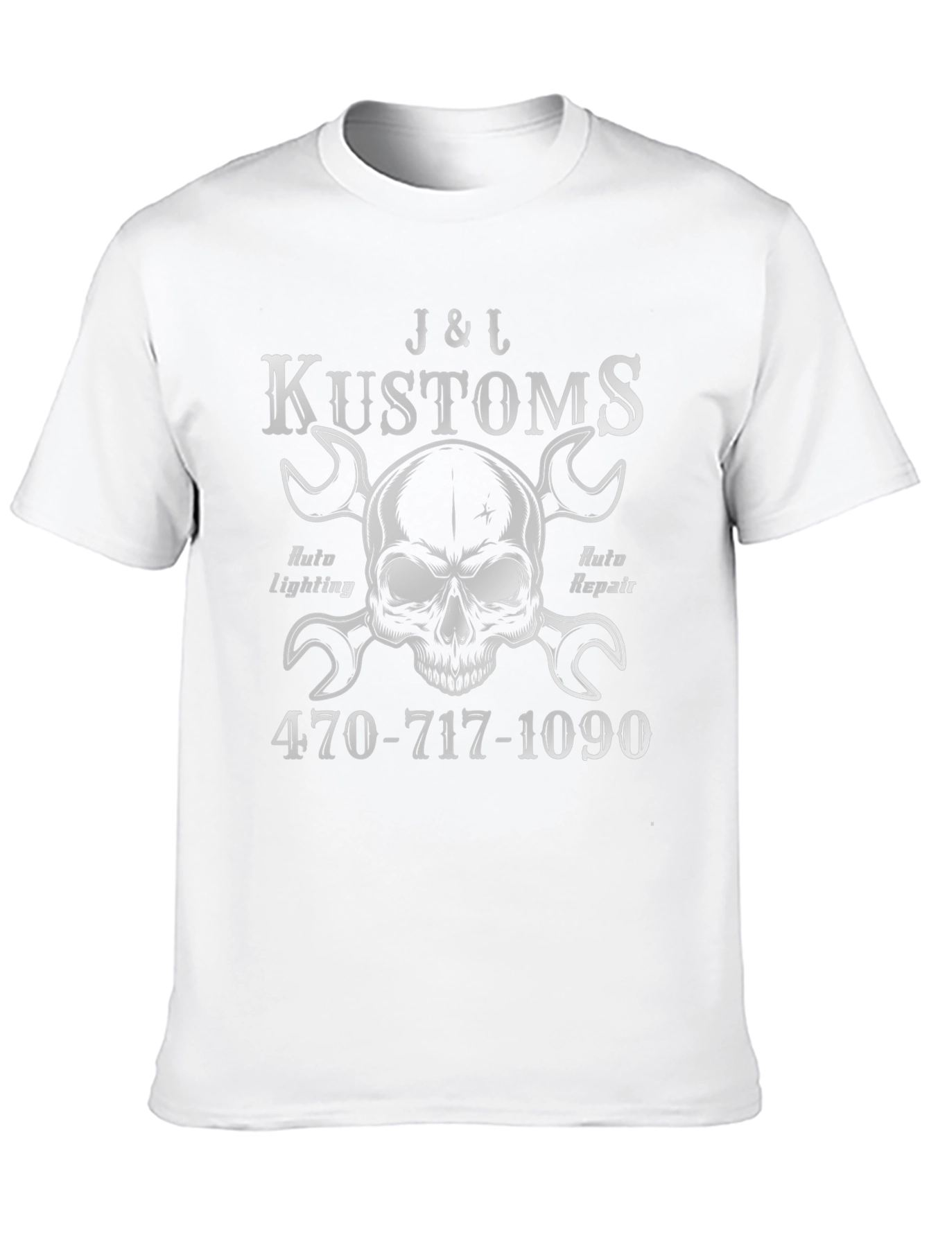 J&L Kustoms Skull & Wrenches Graphic T-Shirt