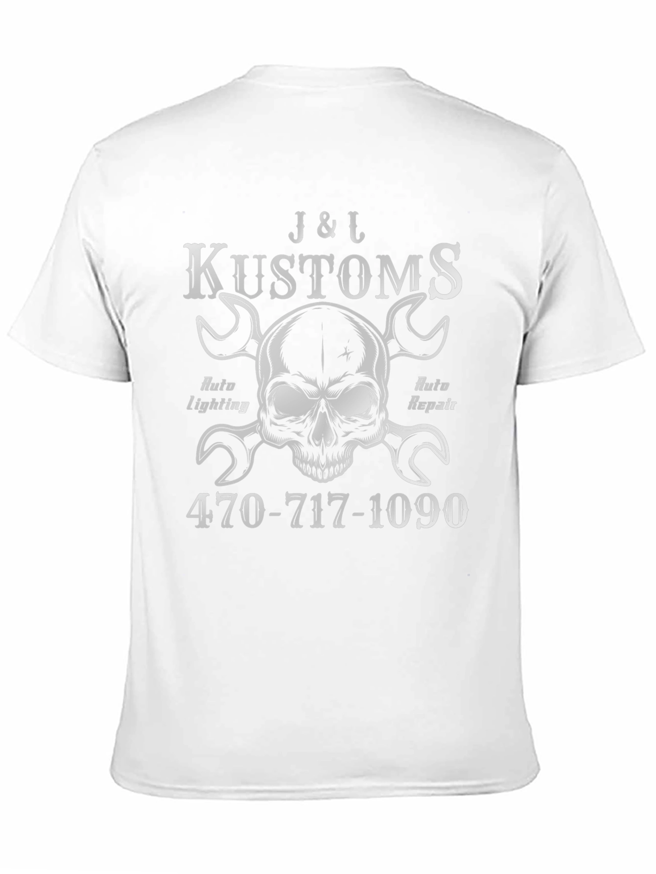 J&L Kustoms Skull & Wrenches Graphic T-Shirt