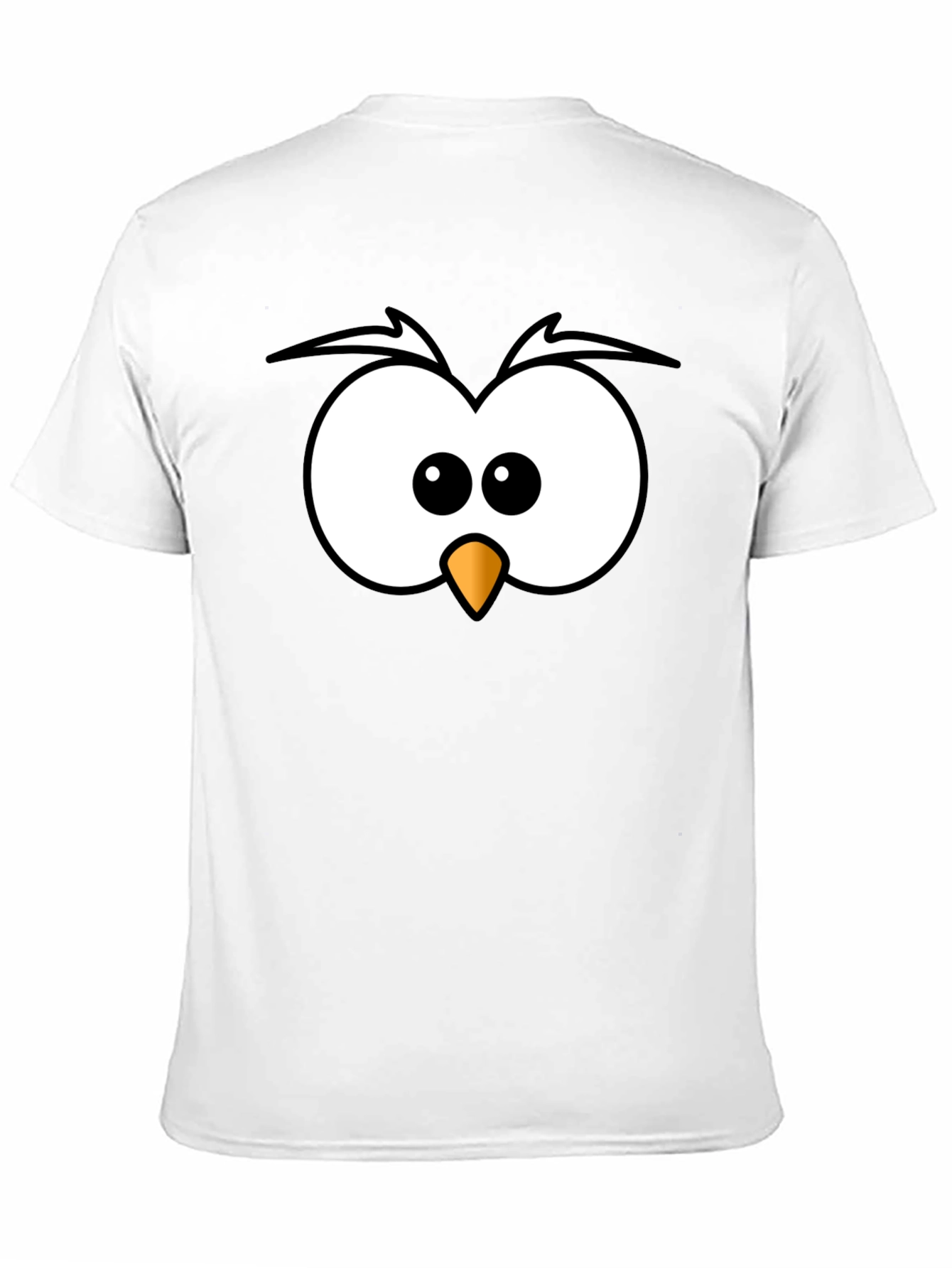 Funny Owl Face Graphic Print Black T-Shirt